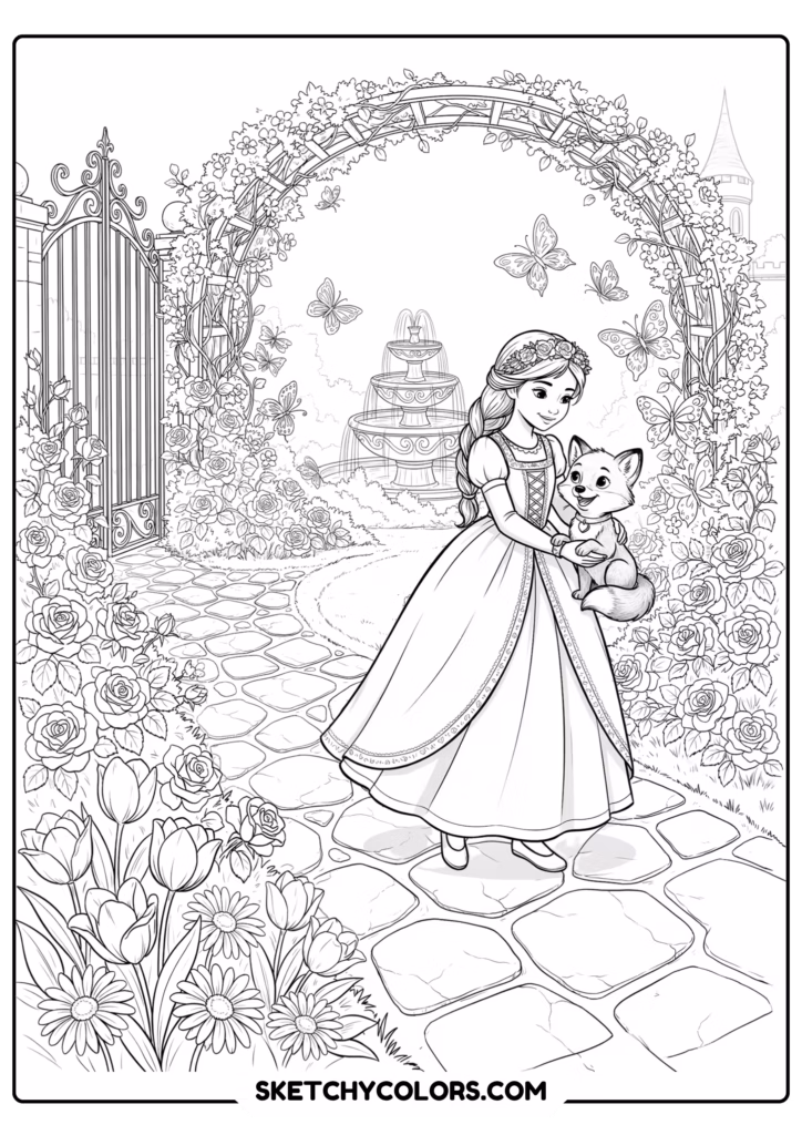 disney hidden garden discovery coloring sheet free printable