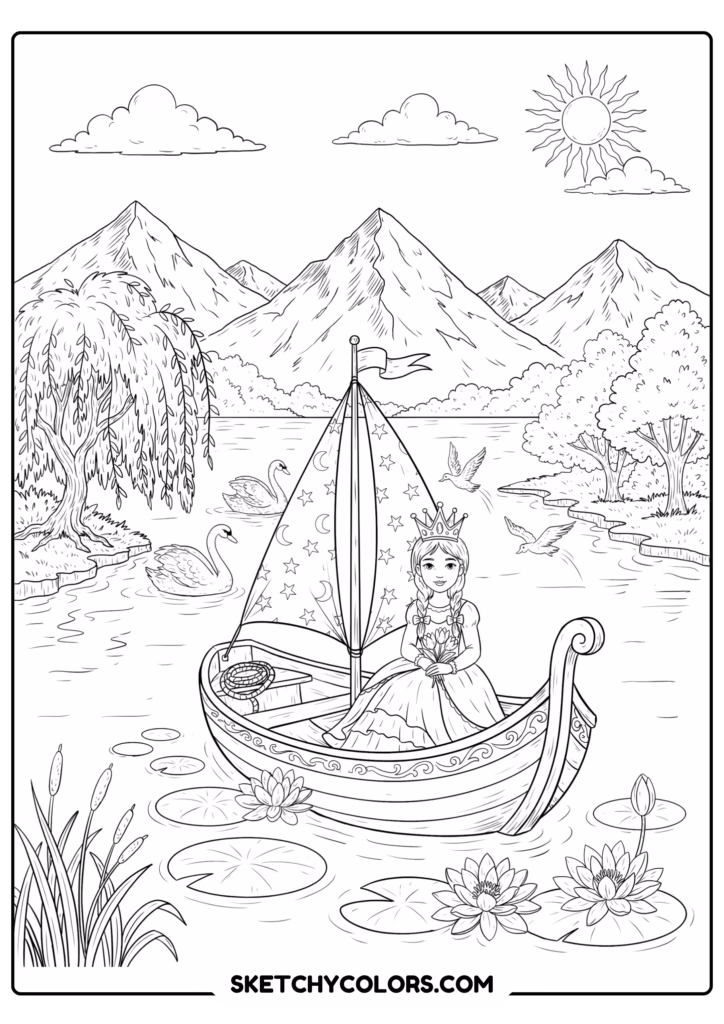 disney river princess voyage free kids coloring printable