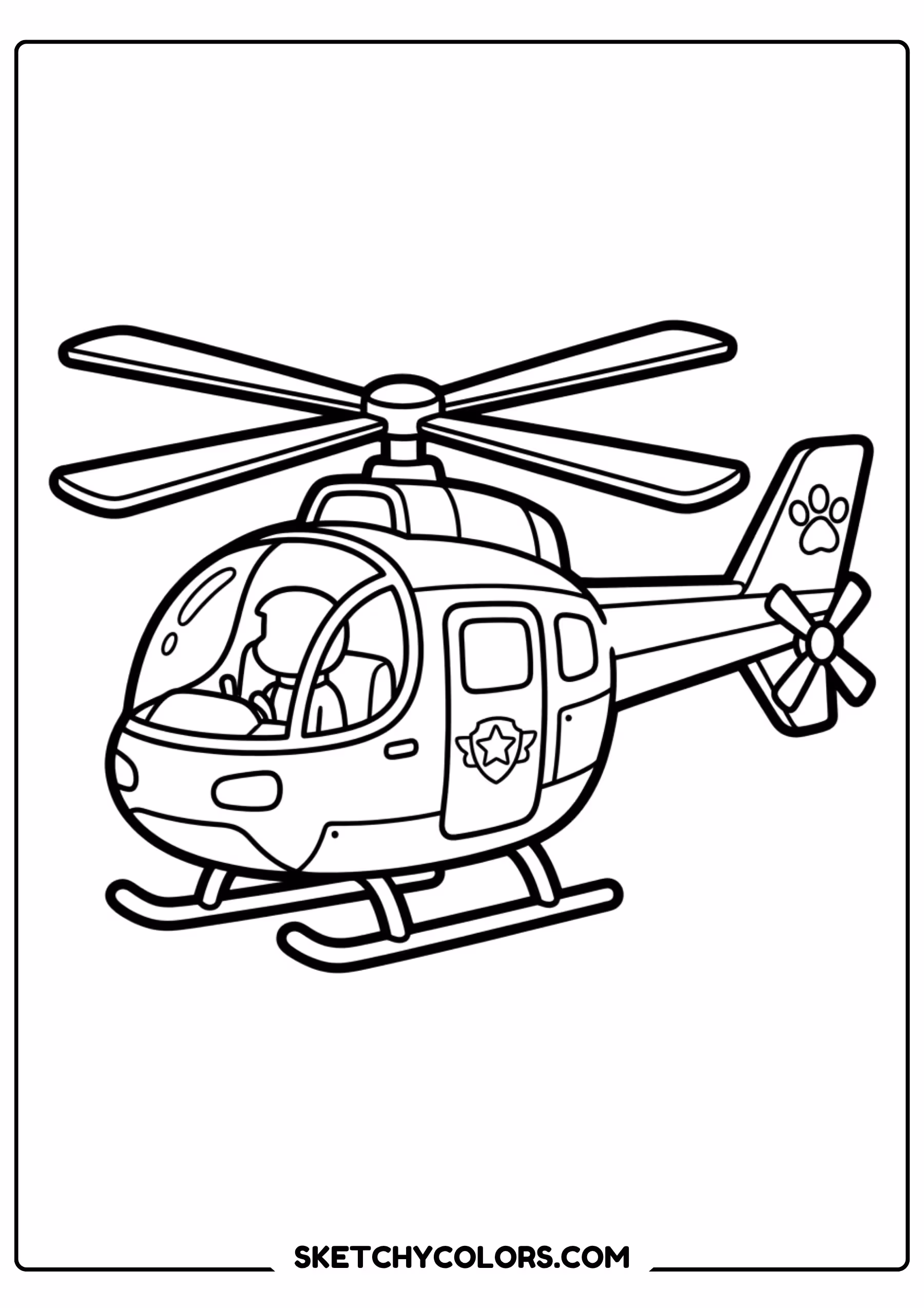 ryder and chase coloring page free printable for kids