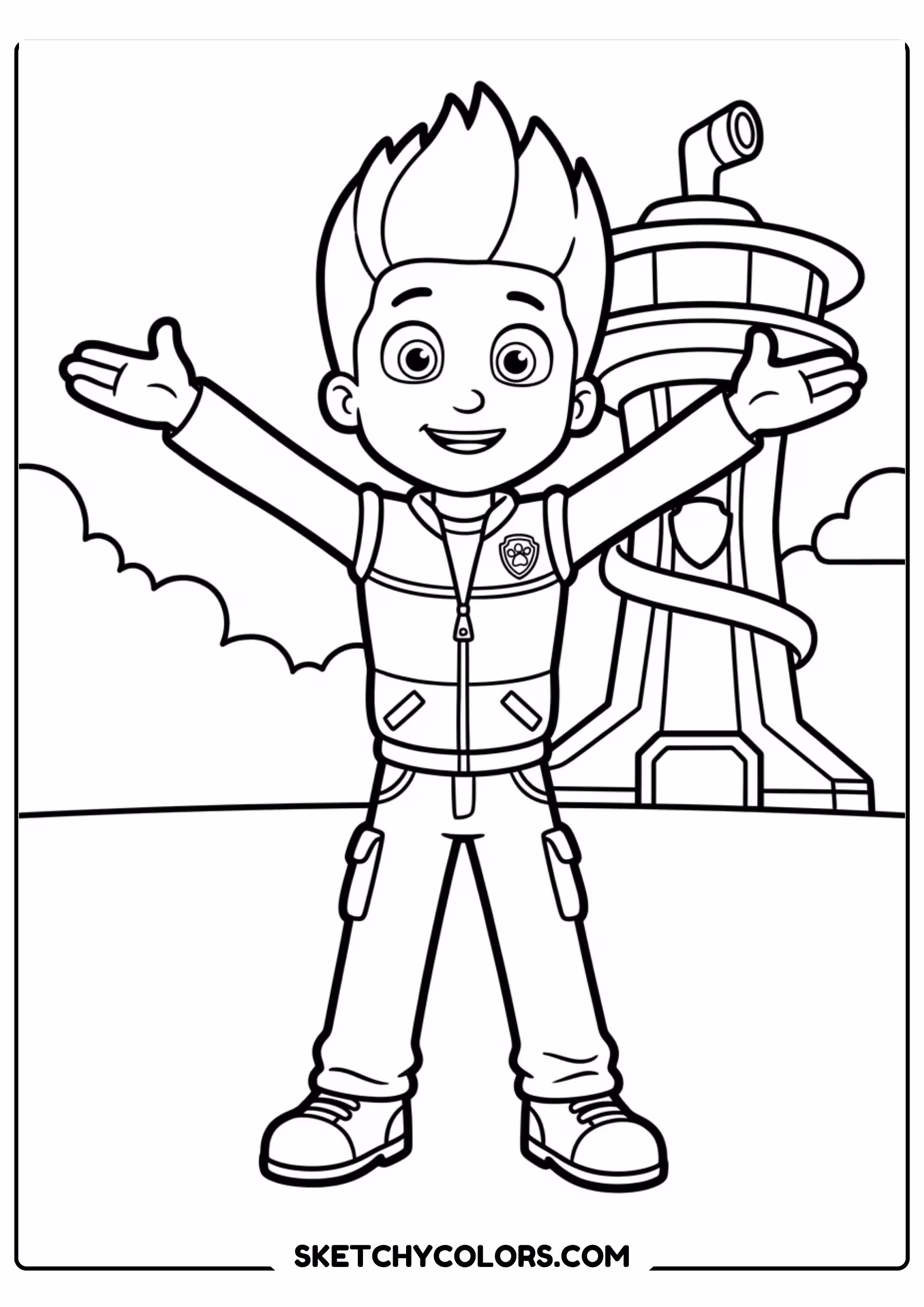 zuma water rescue coloring page free printable for kids