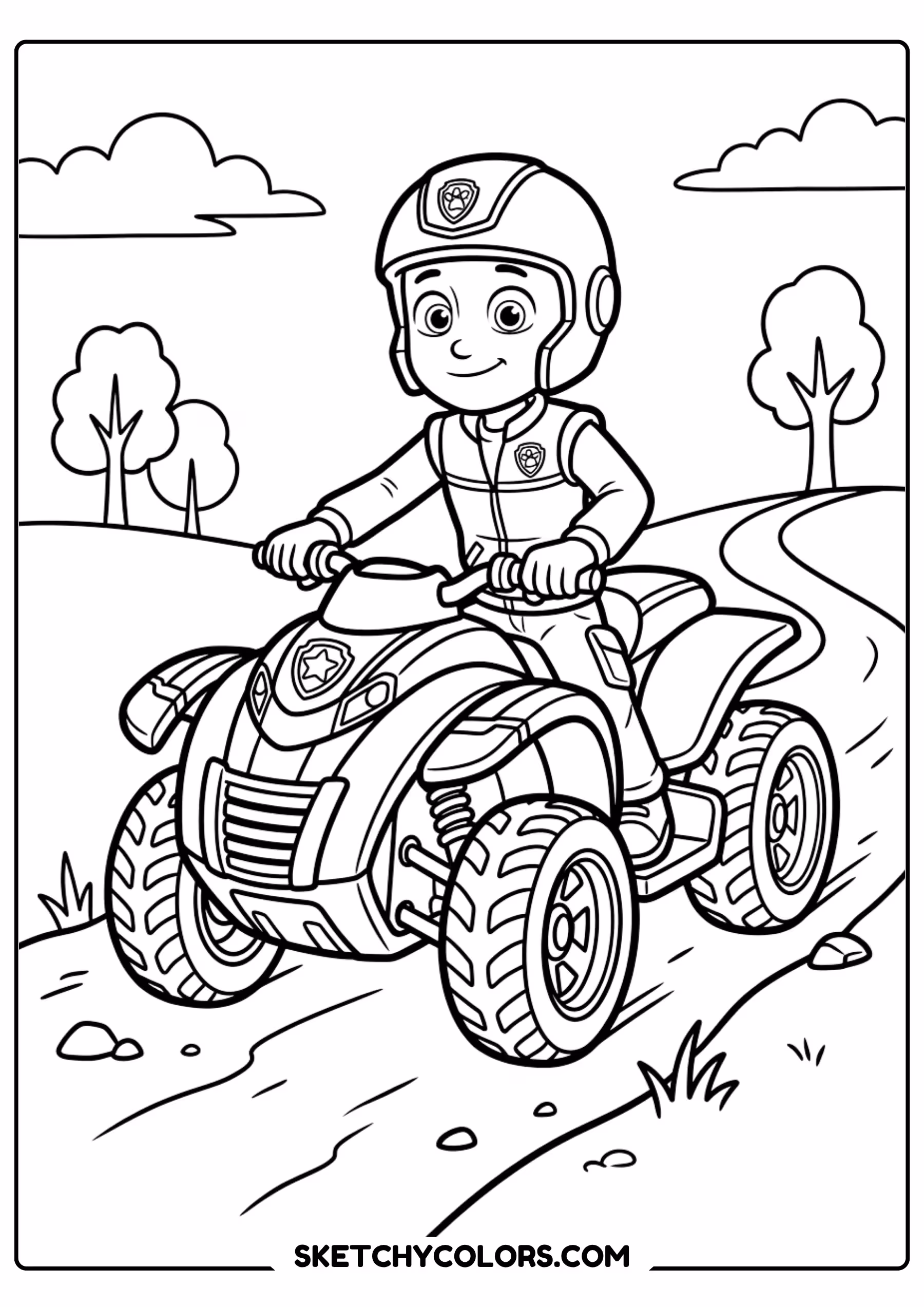 paw patrol adventure bay coloring page free printable for kids