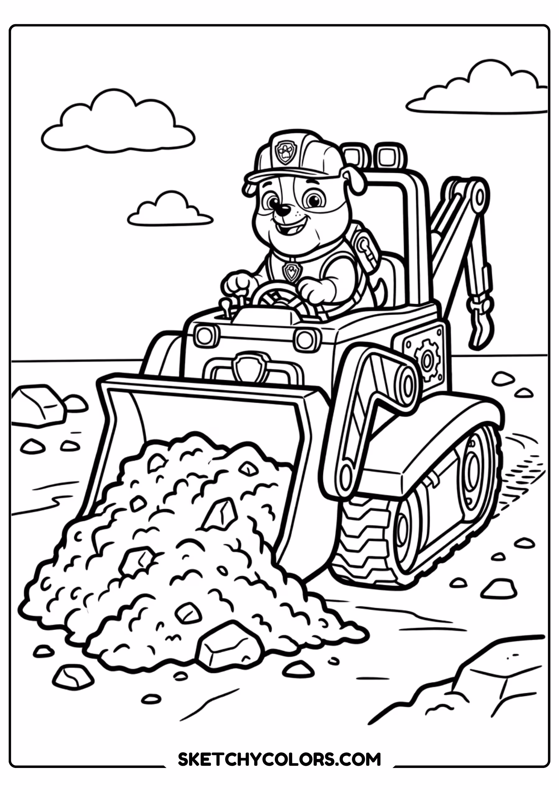 skye pink goggles coloring page free printable for kids