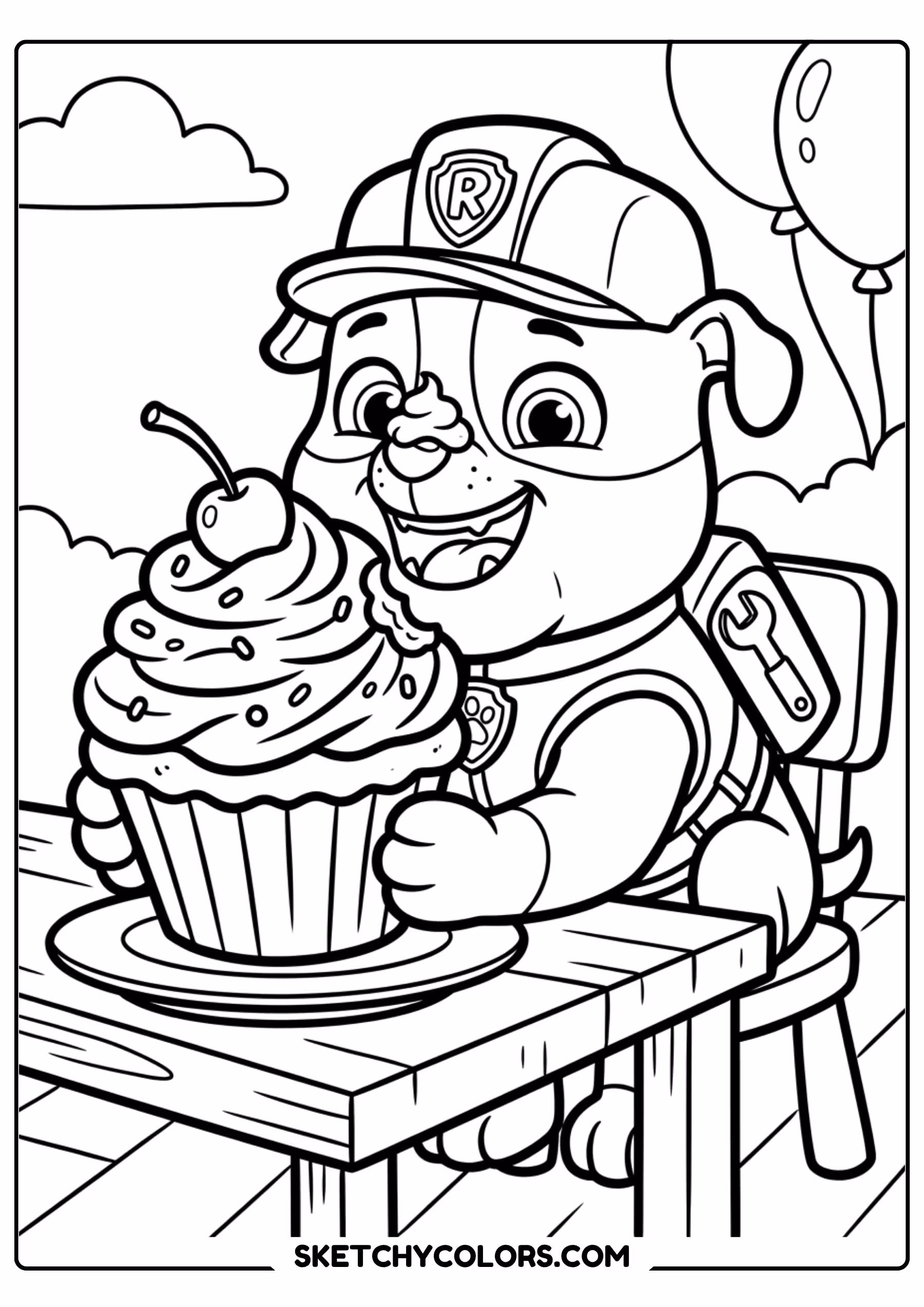 zuma scuba gear coloring page free printable for kids