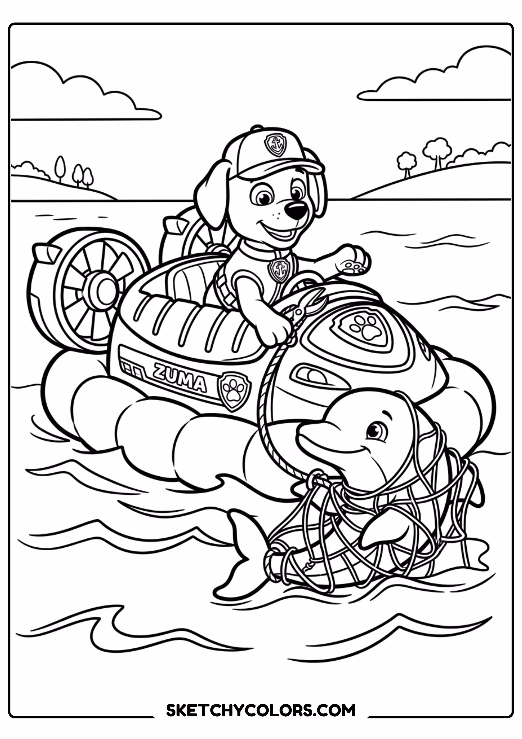 skye helicopter coloring page free printable for kids
