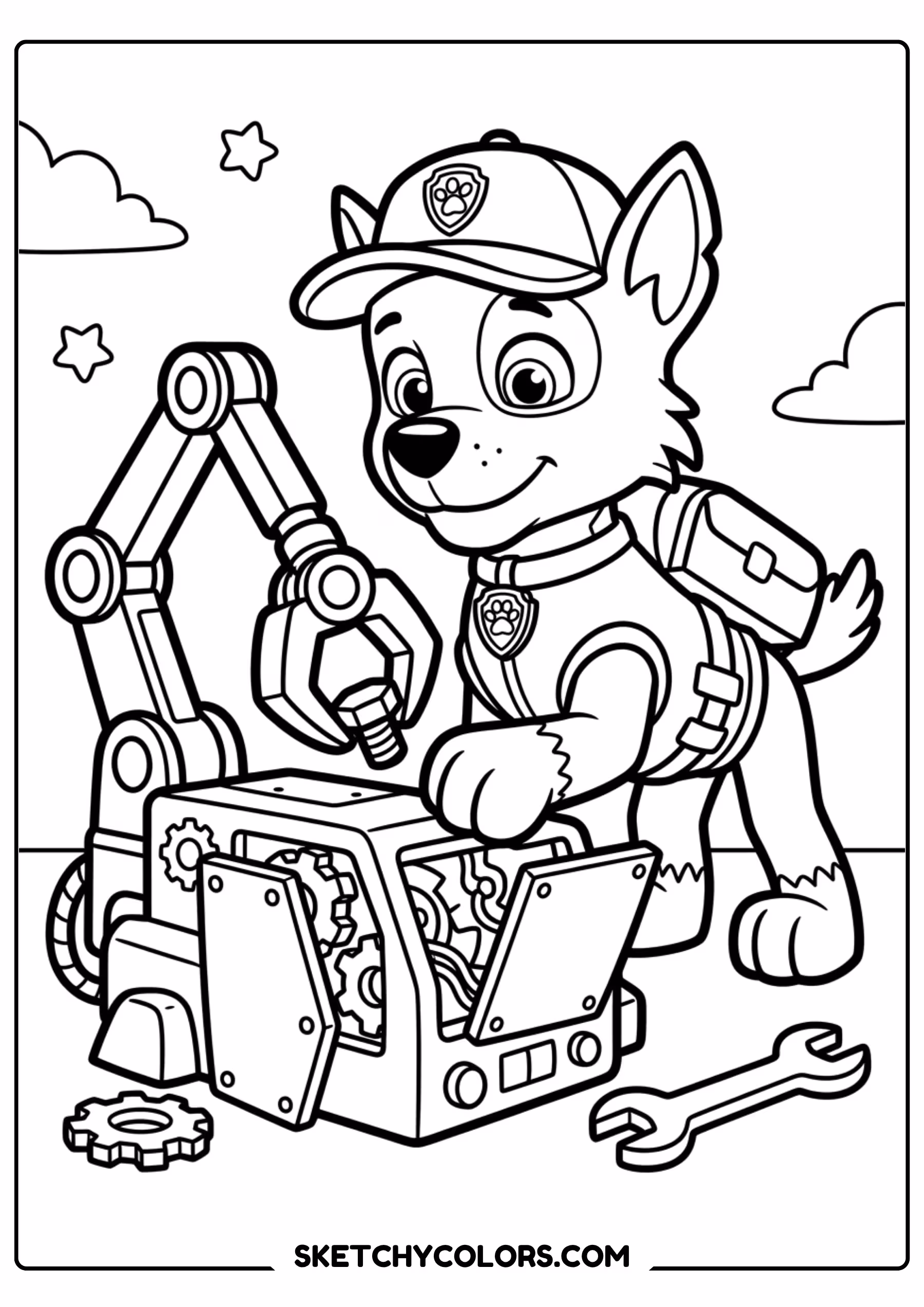 marshall ladder truck coloring page free printable for kids
