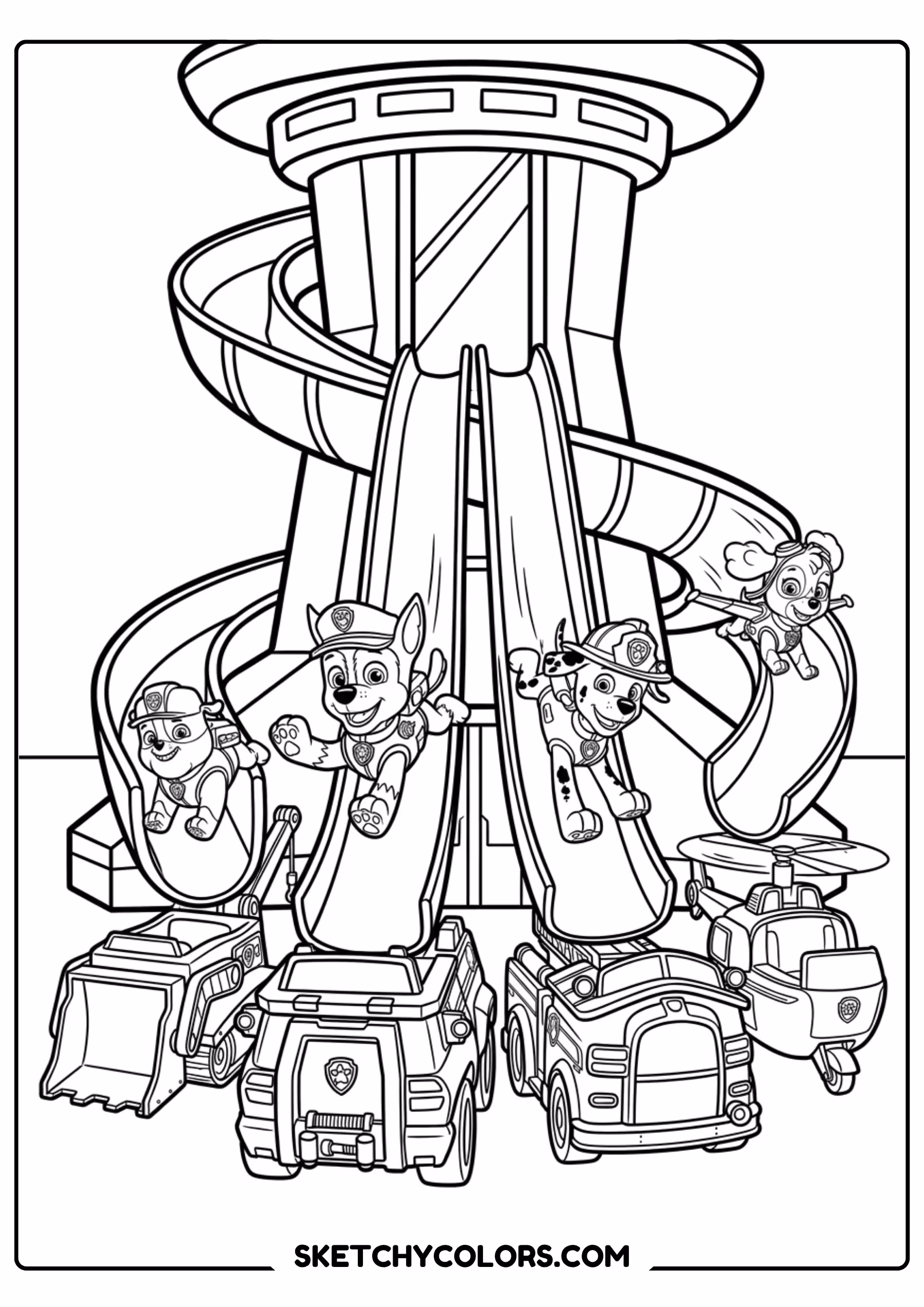 marshall ambulance coloring page free printable for kids