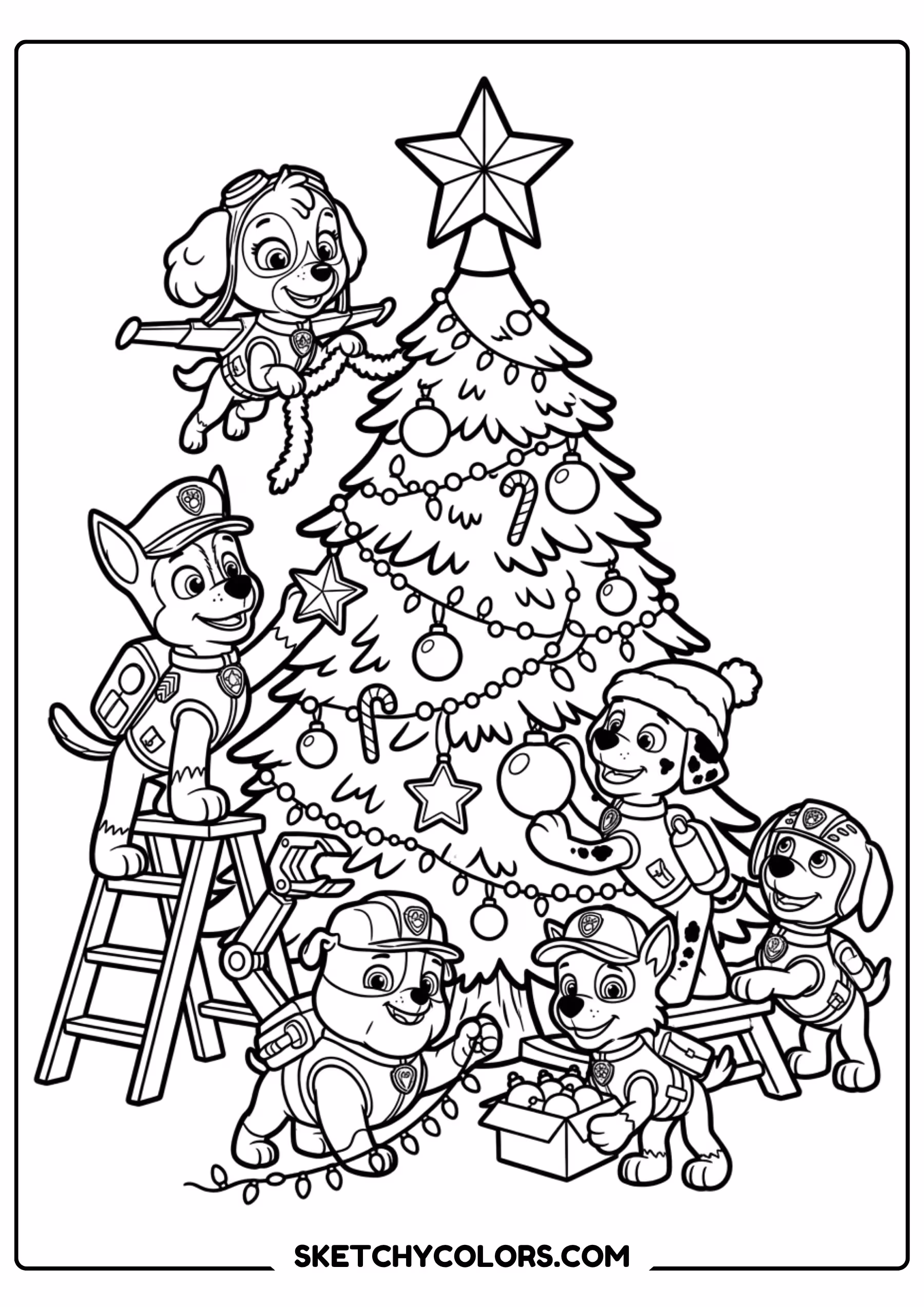 paw patrol ocean rescue coloring page free printable for kids
