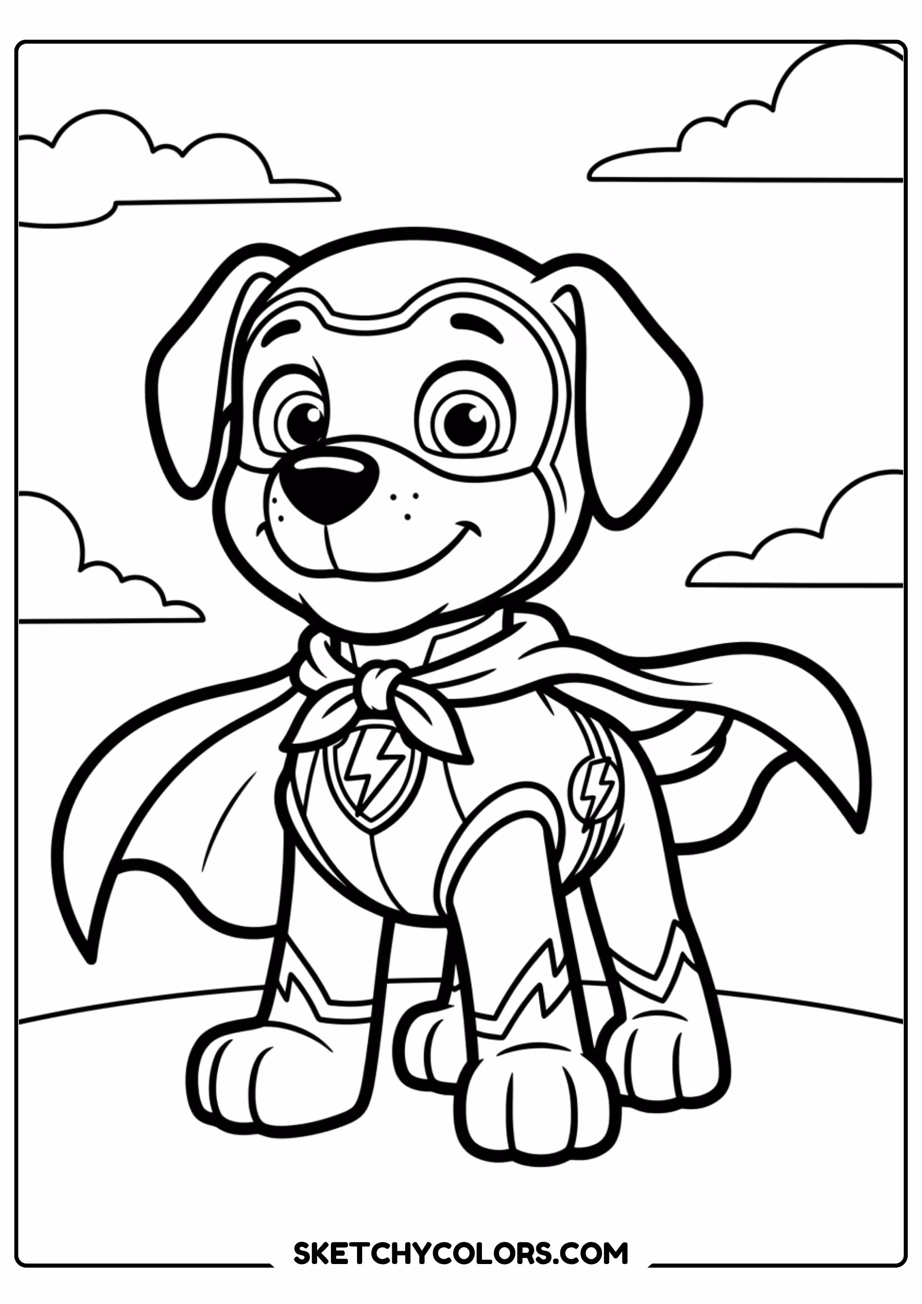 rocky recycling pup coloring page free printable for kids