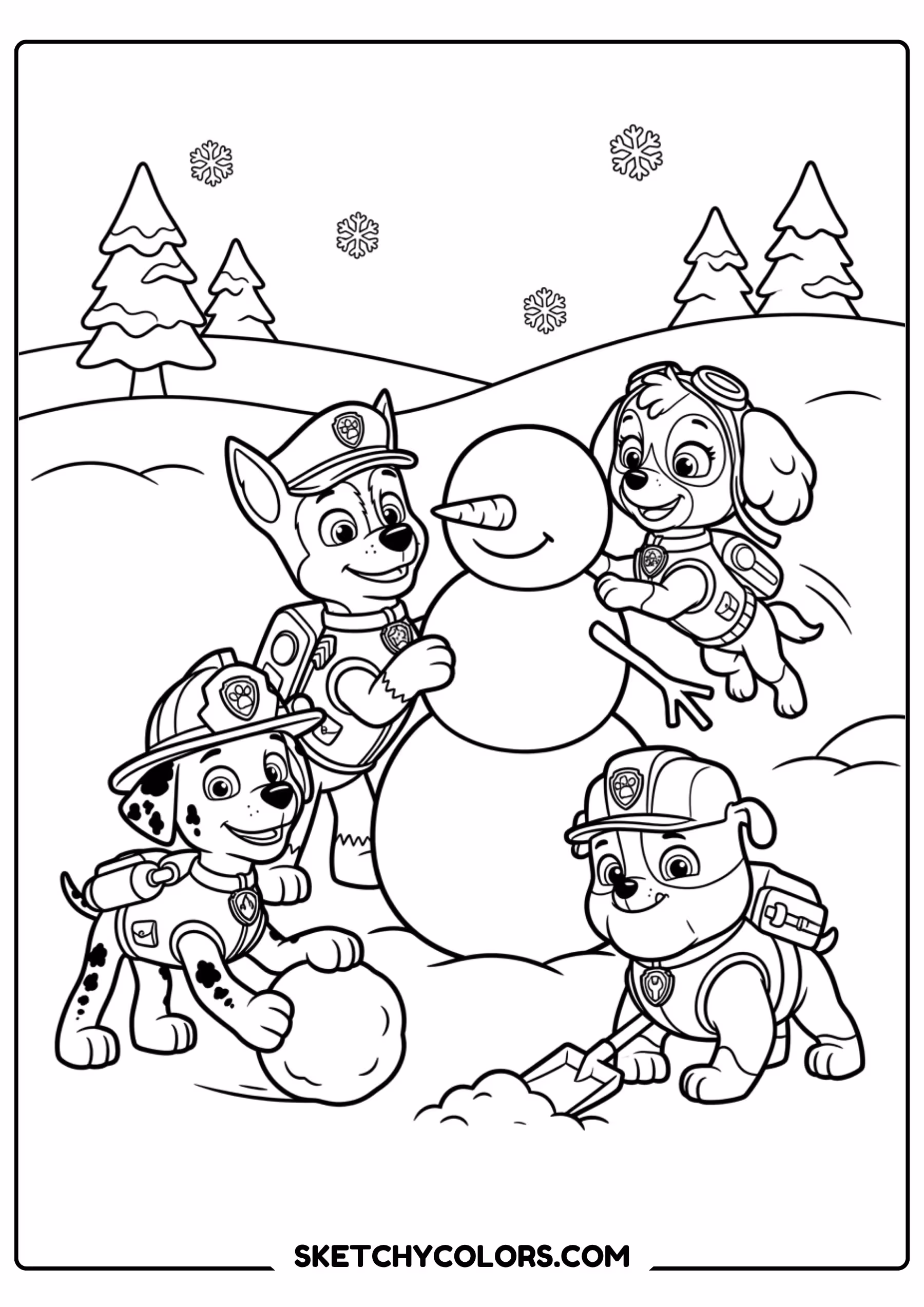 skye backflip coloring page free printable for kids
