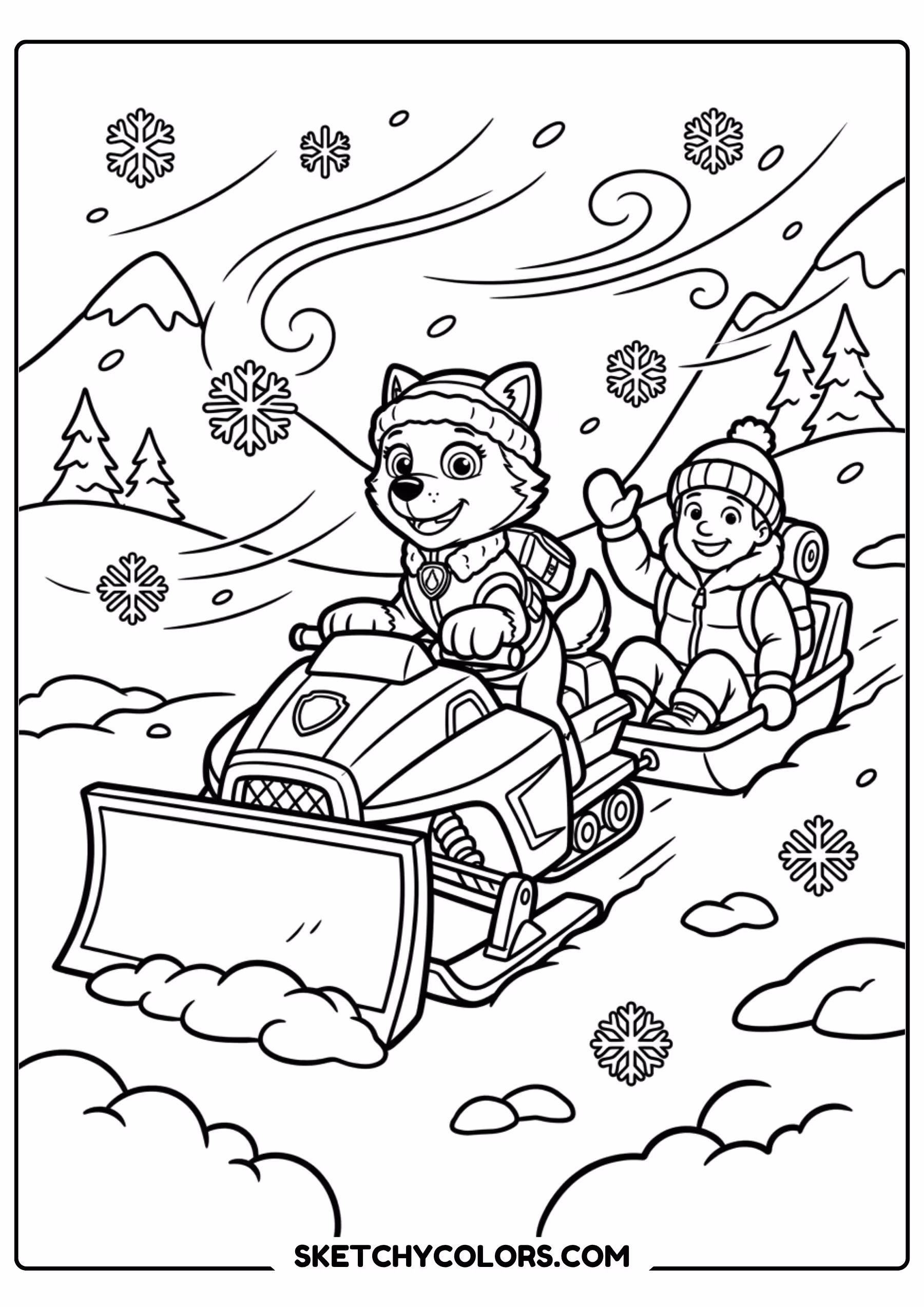 everest hot cocoa coloring page free printable for kids