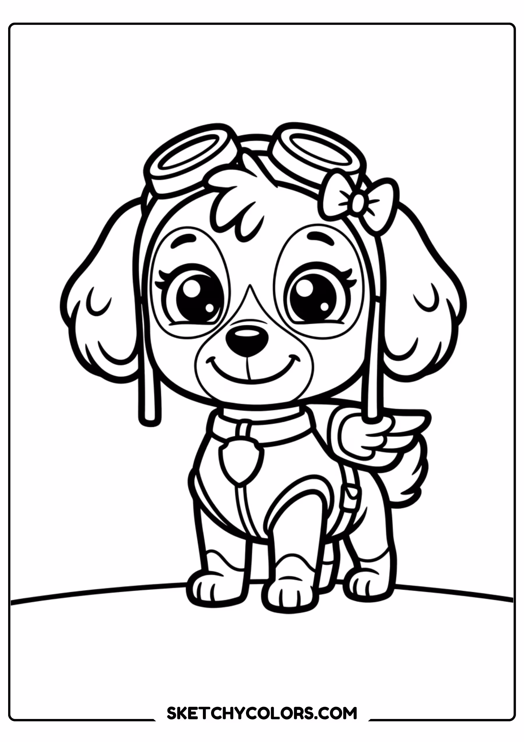 chase running coloring page free printable for kids