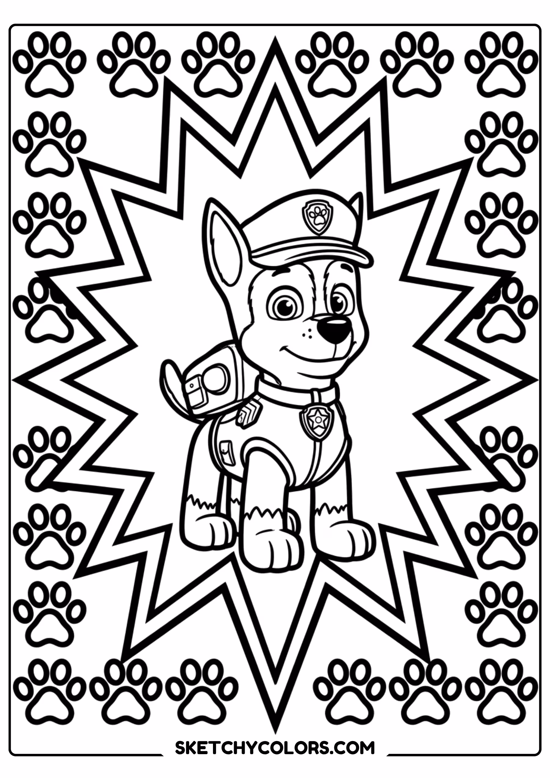 chase and mayor goodway coloring page free printable for kids