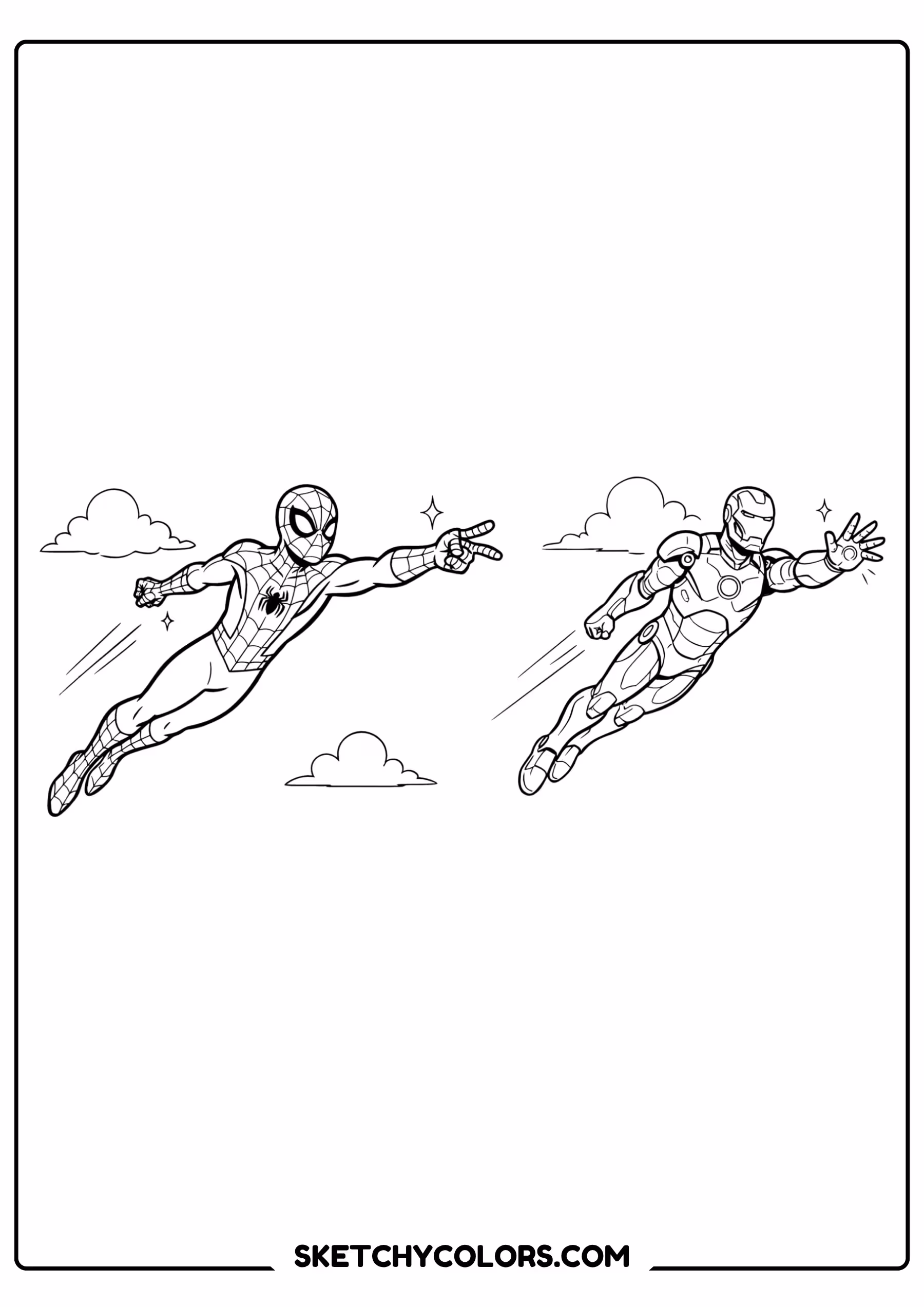spiderman coloring pages - sky high team up free printable PDF for kids