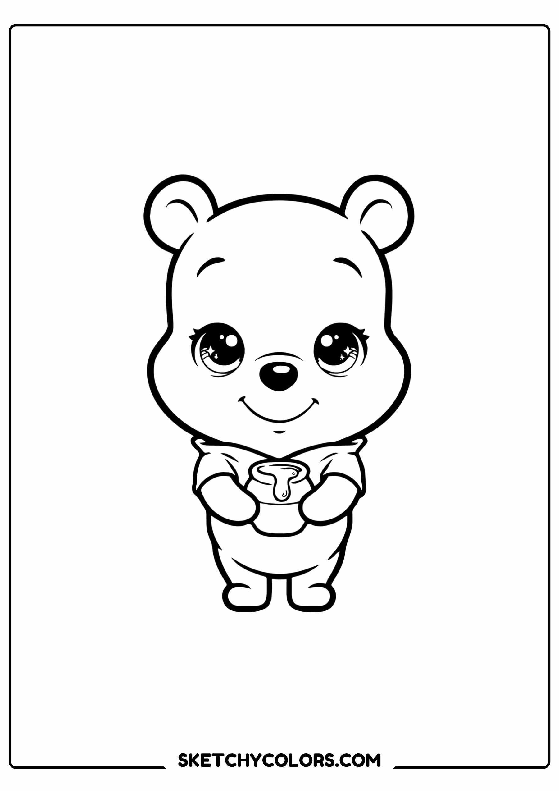 winnie the pooh coloring pages - baby pooh cutie free printable PDF for kids