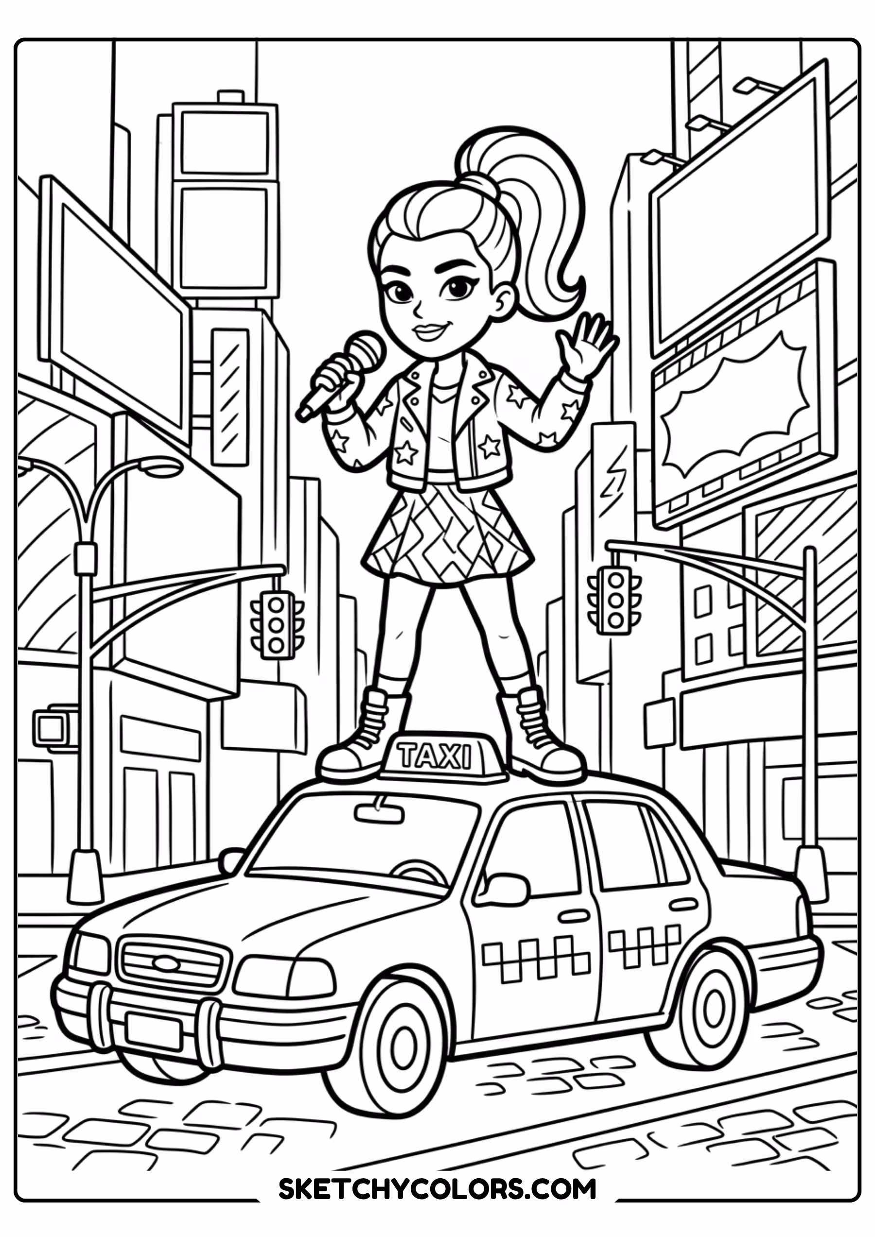 taylor swift coloring pages - street style popstar free printable PDF for kids