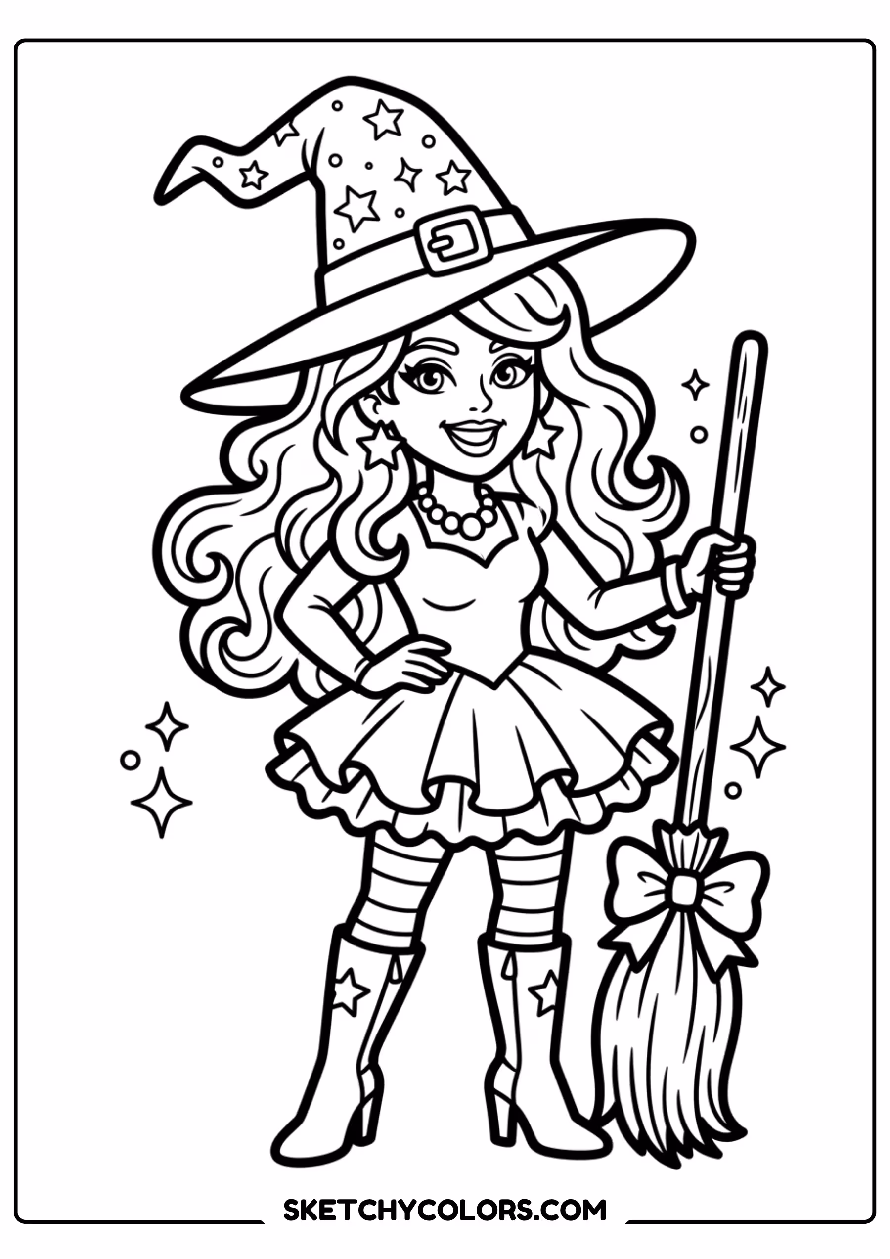 taylor swift coloring pages - halloween witch style free printable PDF for kids