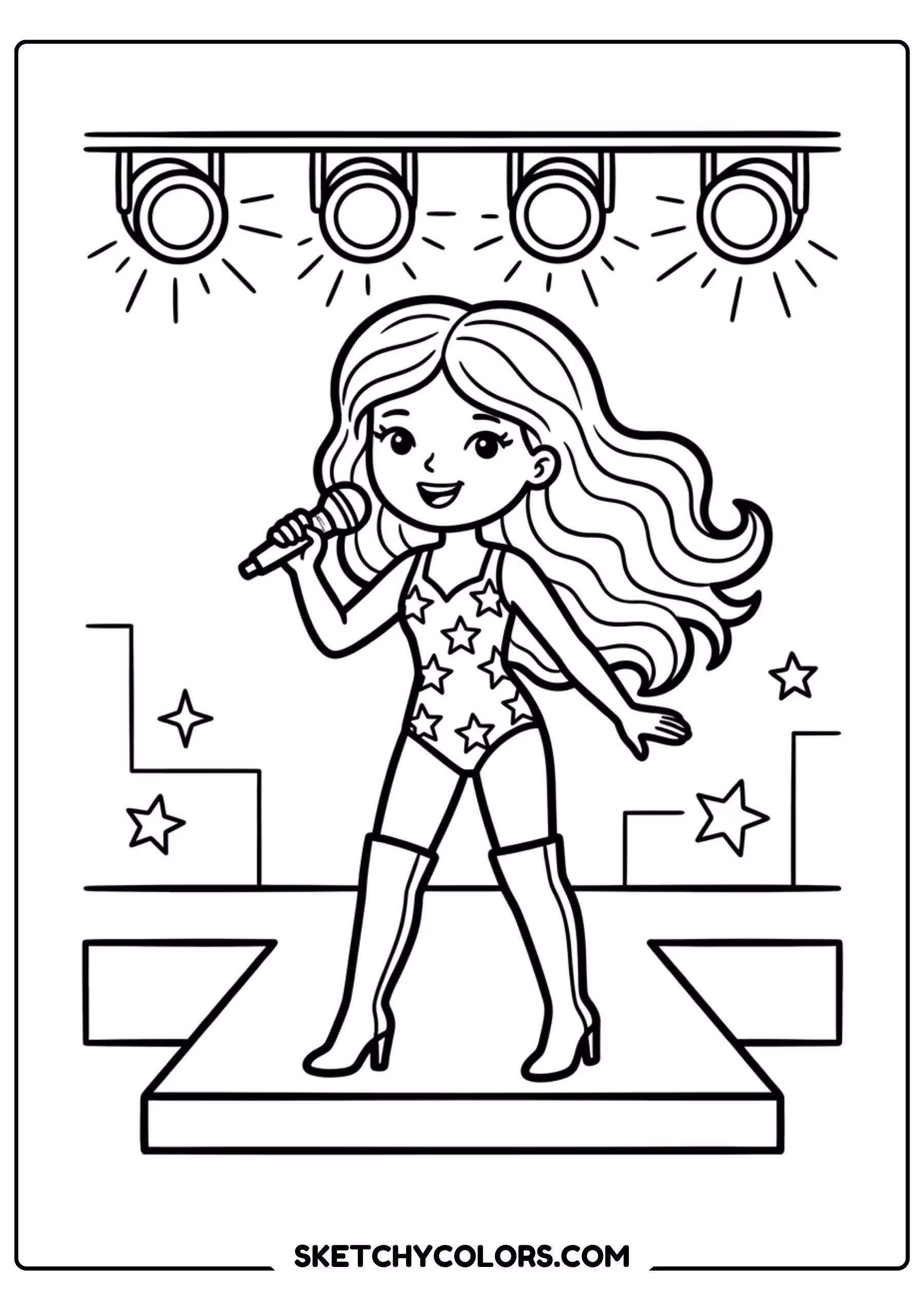taylor swift coloring pages - sunshine serenade free printable PDF for kids