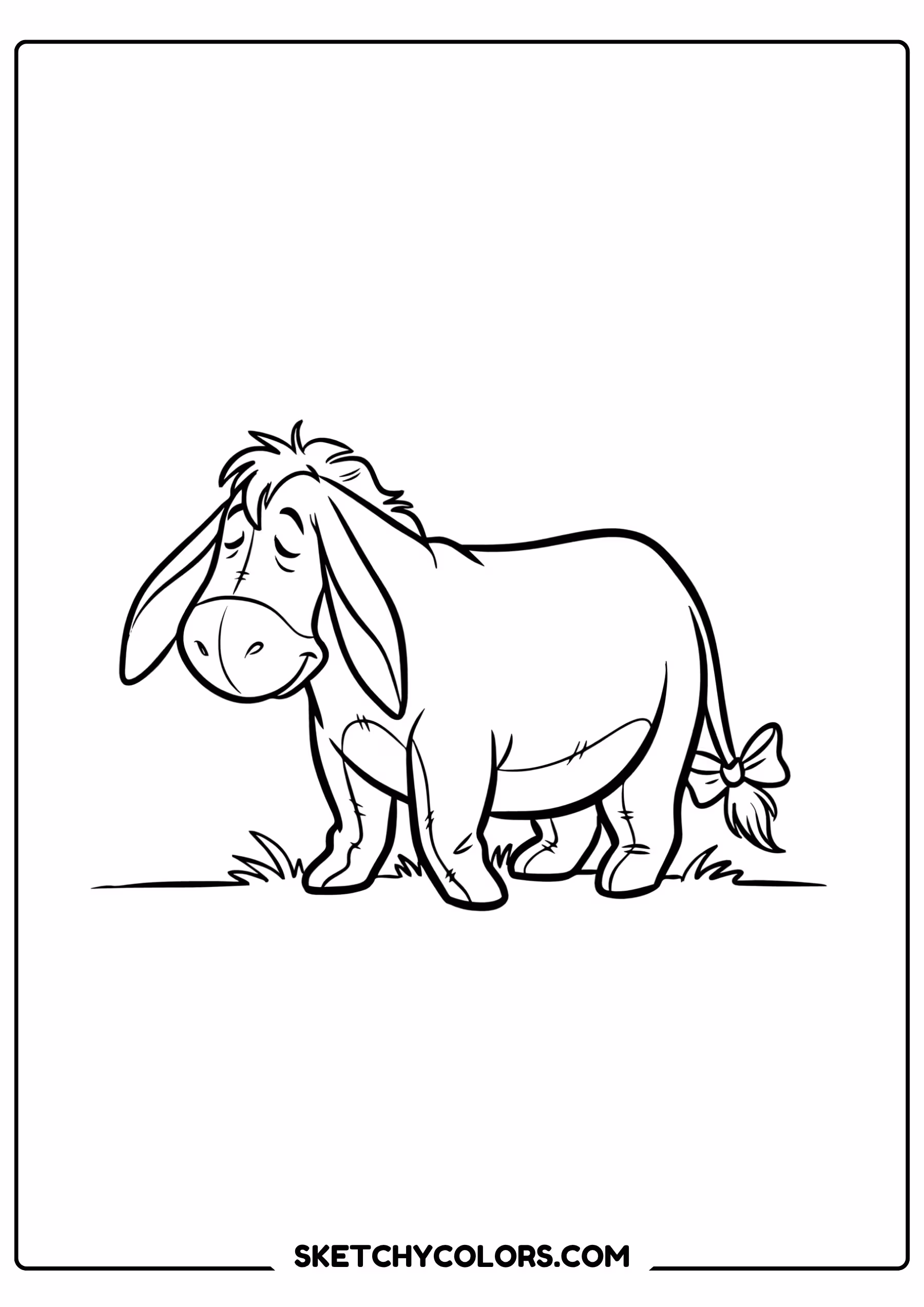 winnie the pooh coloring pages - gentle eeyore free printable PDF for kids