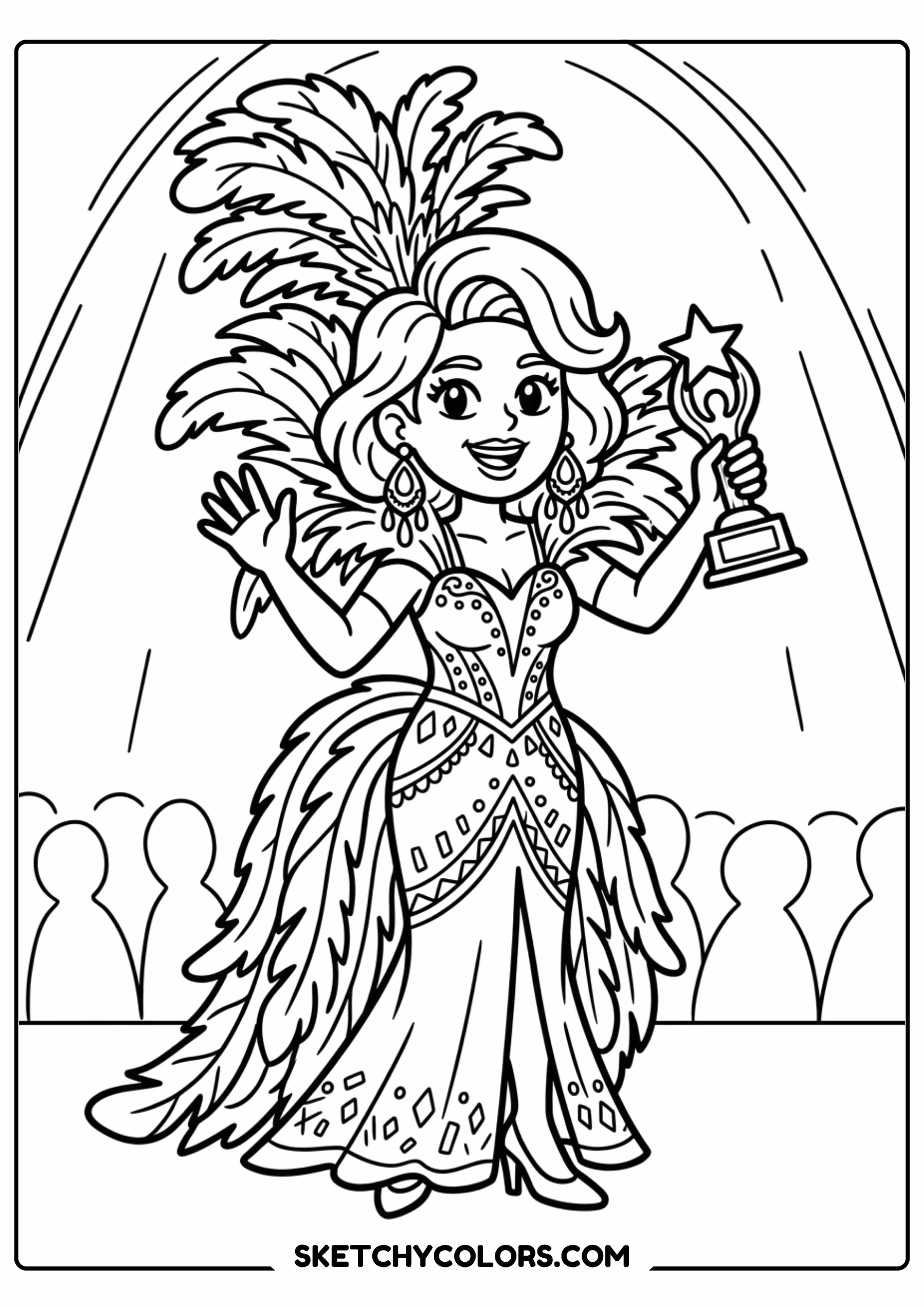 taylor swift coloring pages - trophy night showgirl free printable PDF for kids