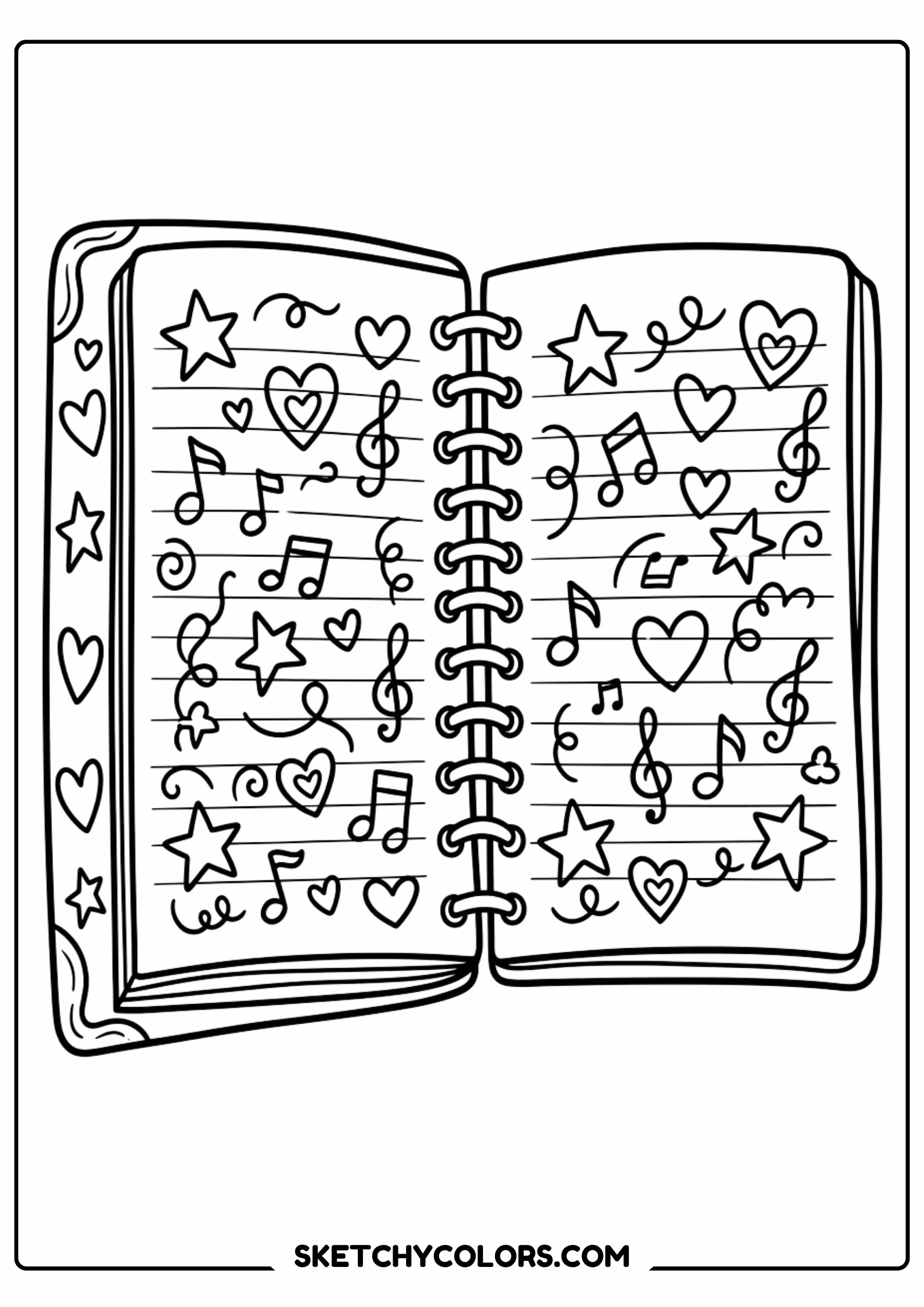 taylor swift coloring pages - songwriting notebook free printable PDF for kids