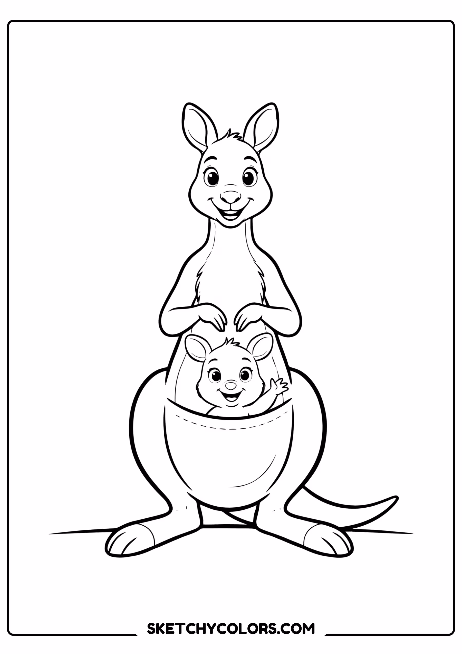 winnie the pooh coloring pages - kanga and roo free printable PDF for kids