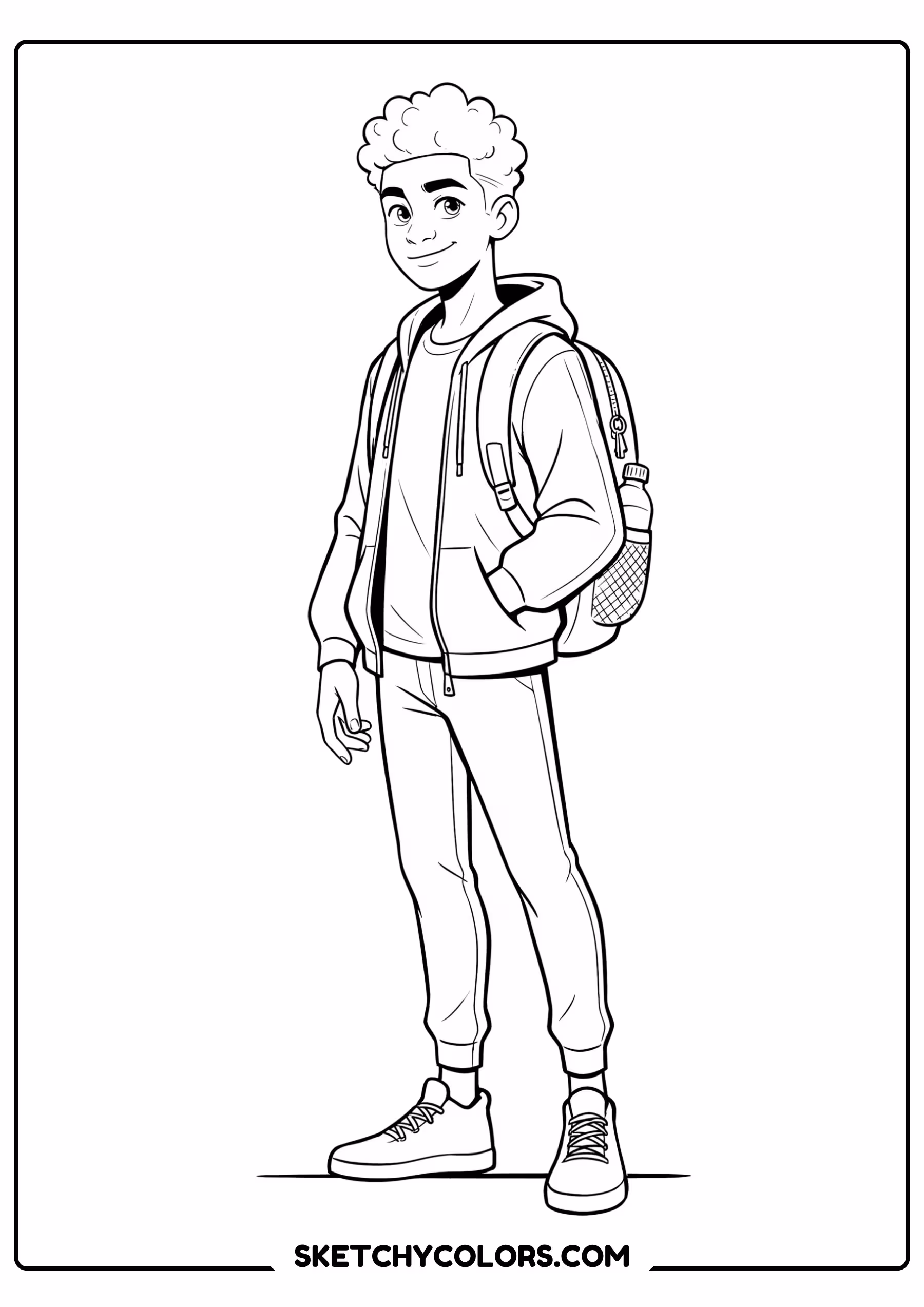 spiderman coloring pages - hoodie hero teen free printable PDF for kids