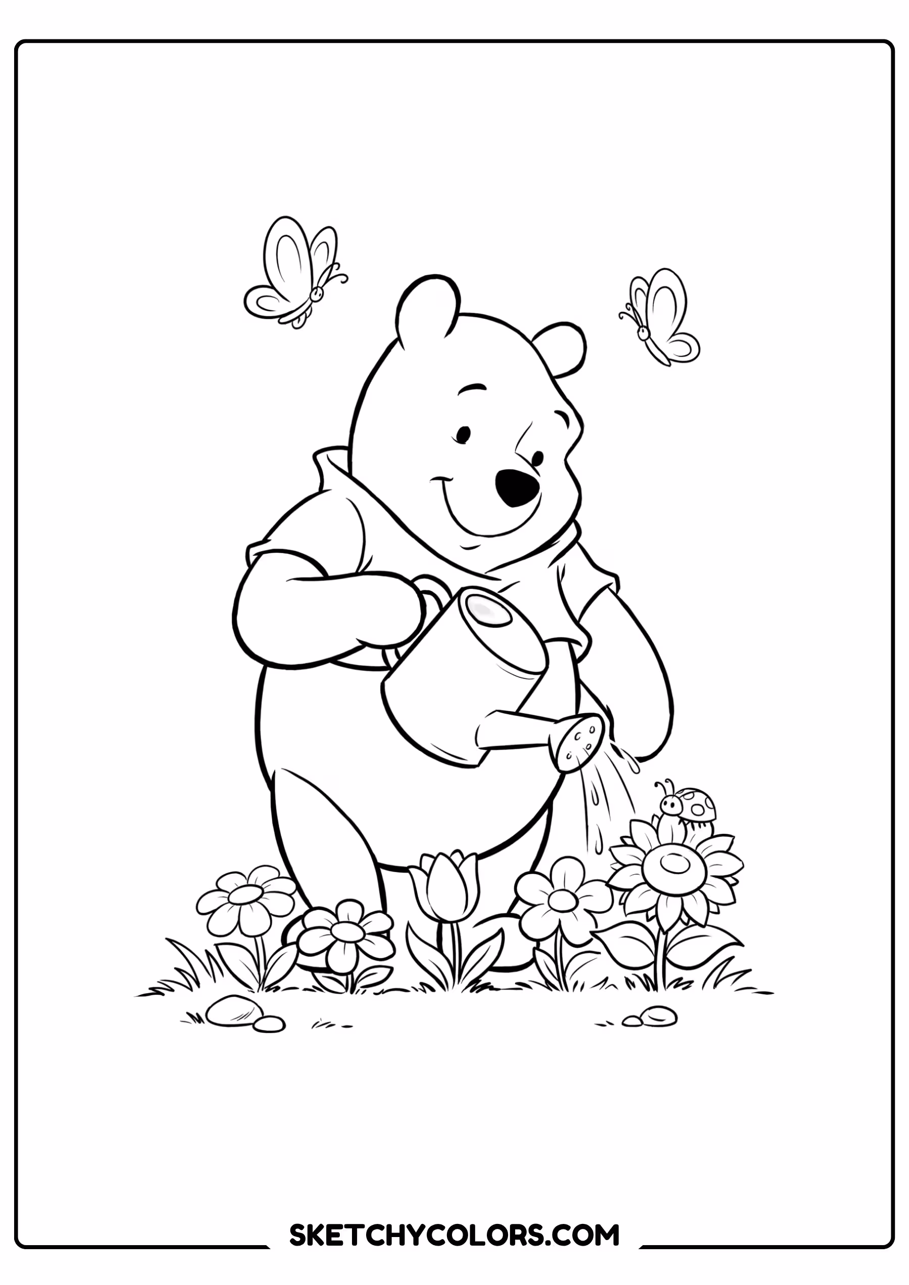 winnie the pooh coloring pages - cozy honey sip free printable PDF for kids