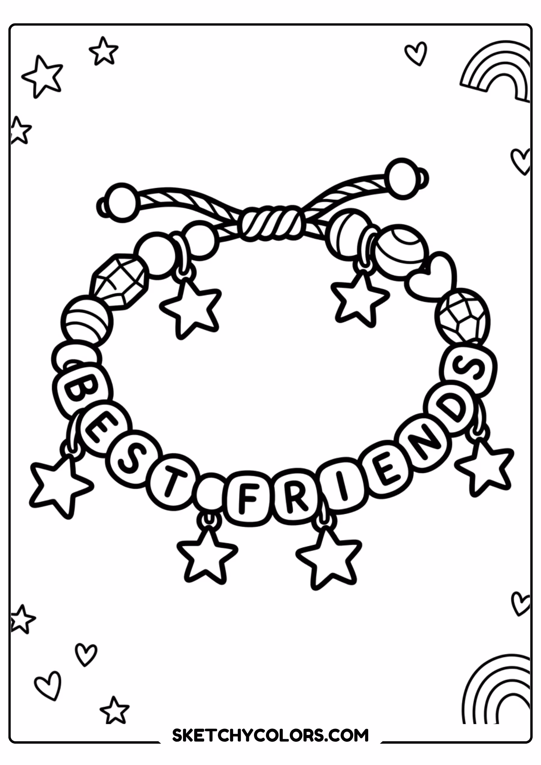 taylor swift coloring pages - best friends bracelet free printable PDF for kids