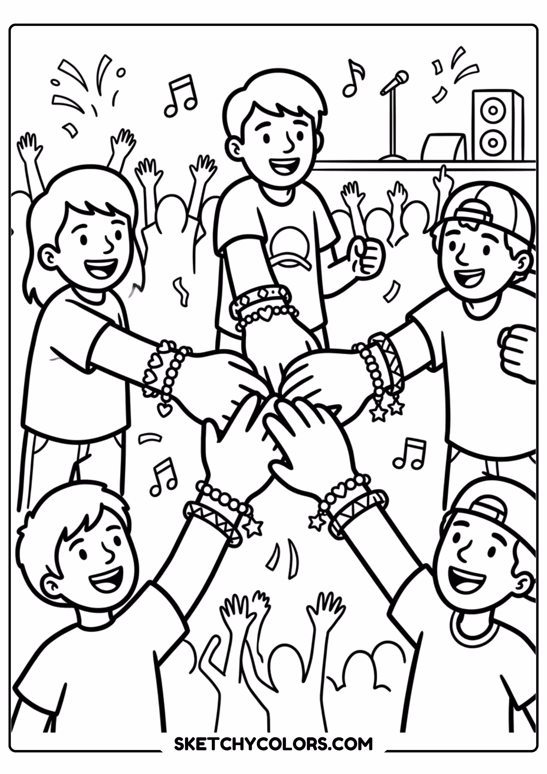 taylor swift coloring pages - concert bracelet trade free printable PDF for kids