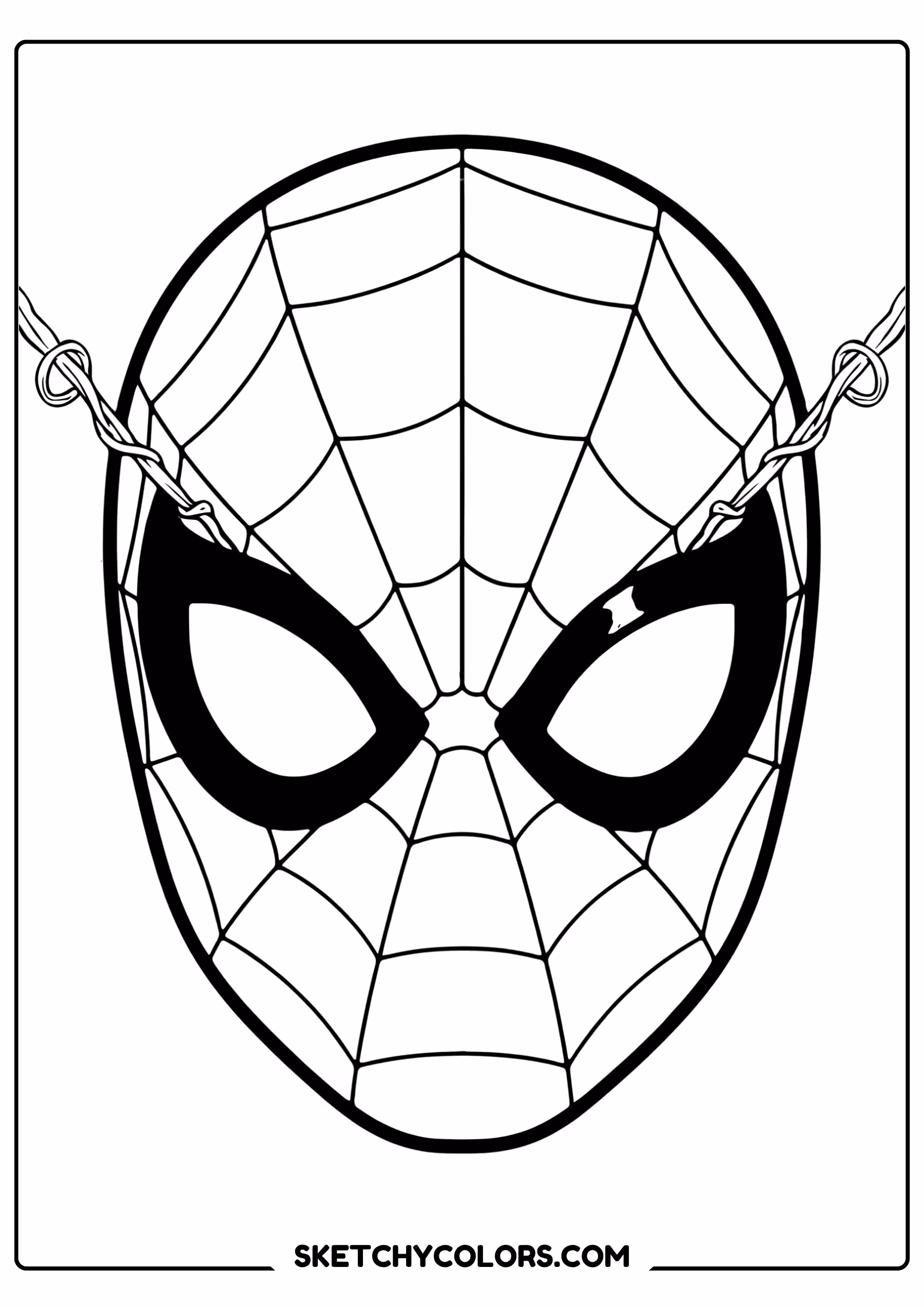 spiderman coloring pages - iconic mask close up free printable PDF for kids