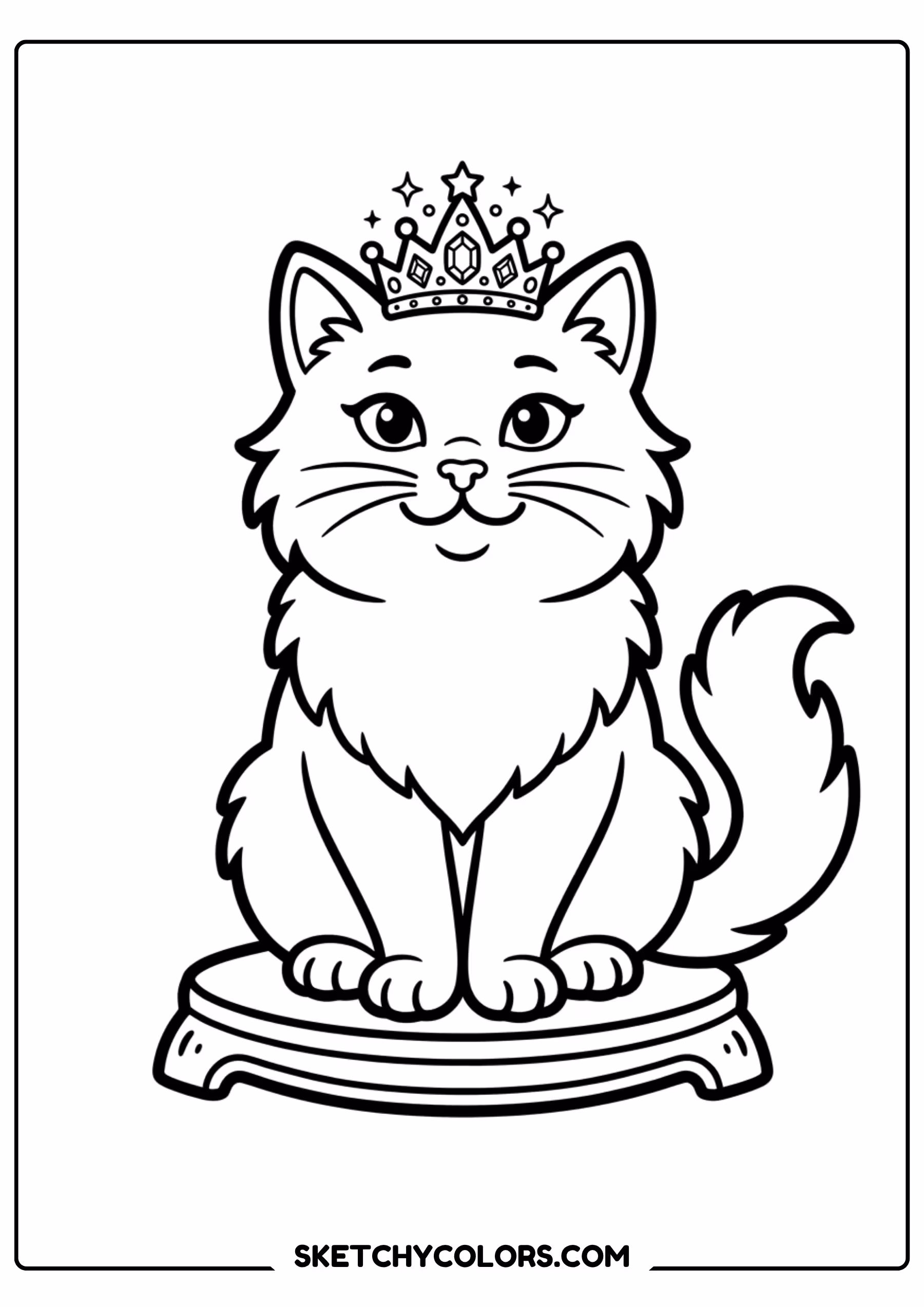 taylor swift coloring pages - kitty with a crown free printable PDF for kids