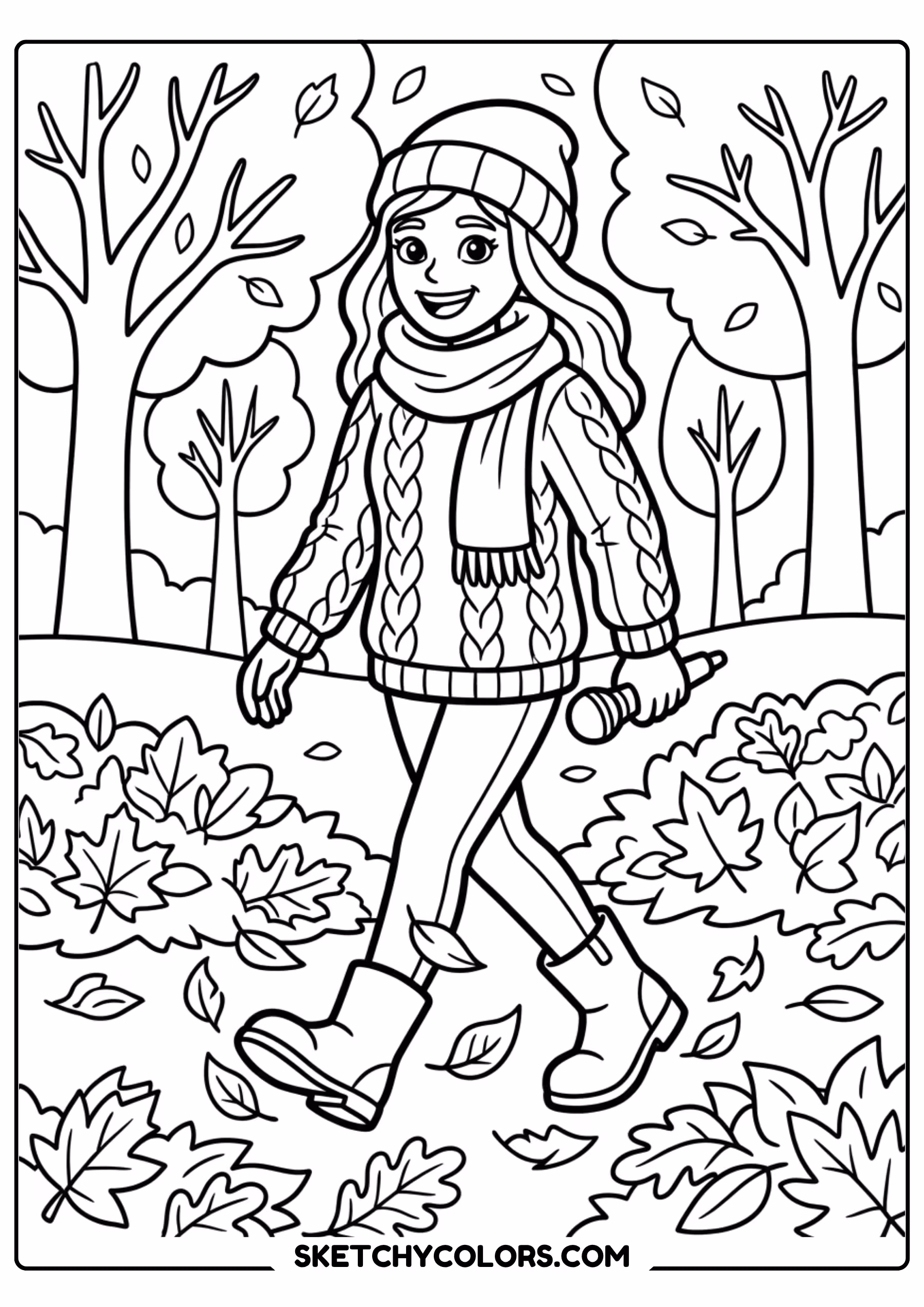 taylor swift coloring pages - autumn forest stroll free printable PDF for kids