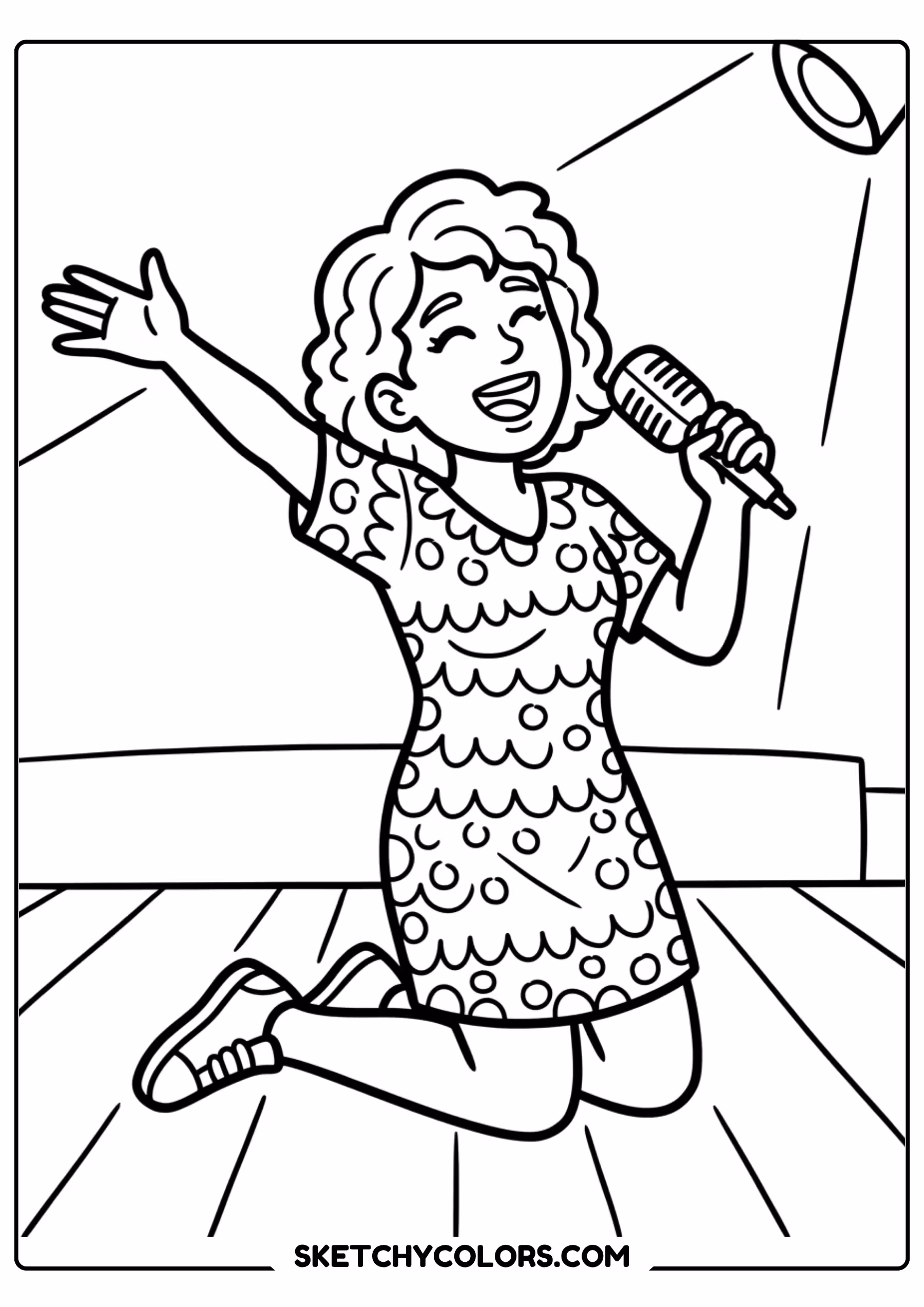 taylor swift coloring pages - waving to the crowd free printable PDF for kids