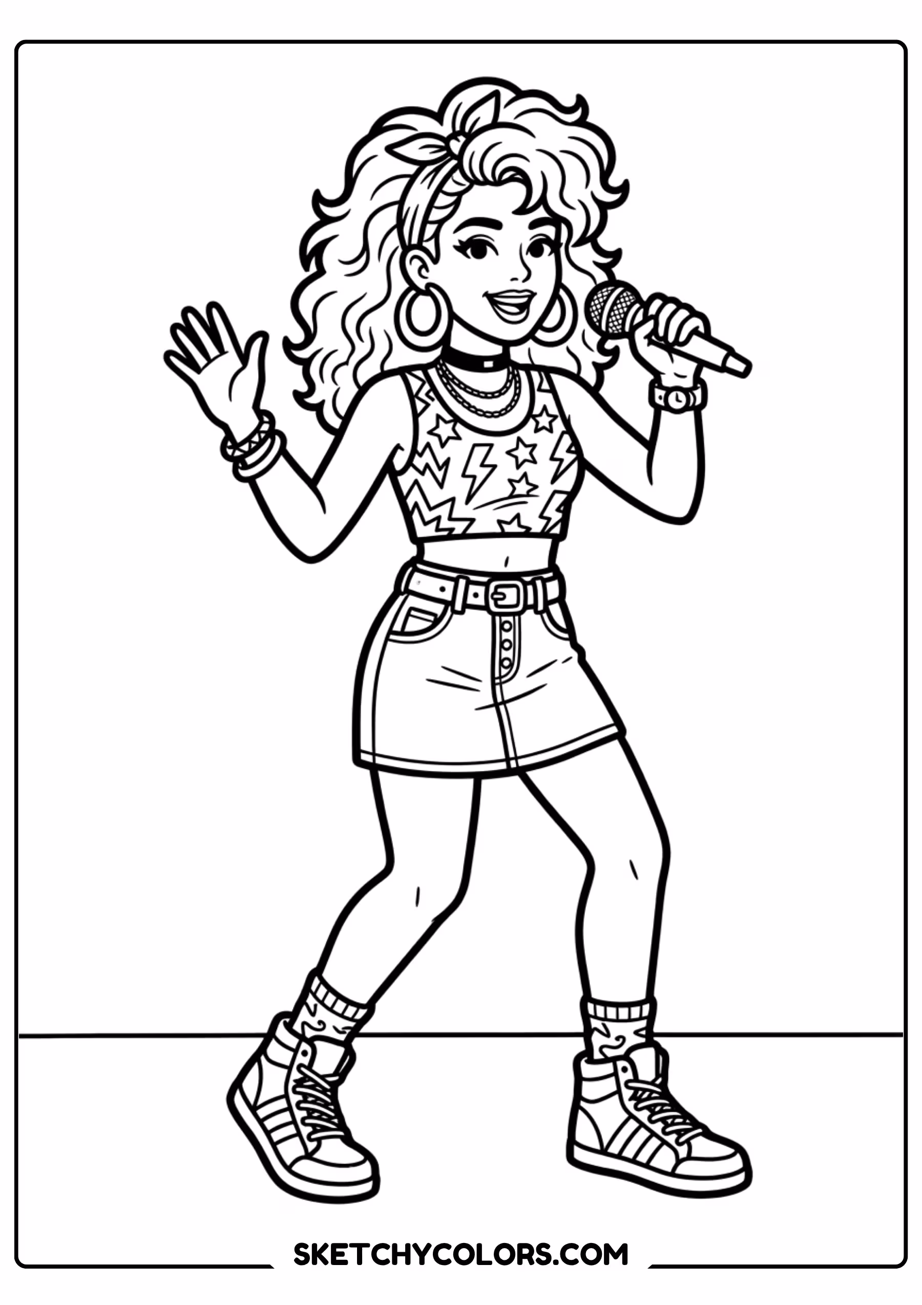 taylor swift coloring pages - waving goodbye singer free printable PDF for kids
