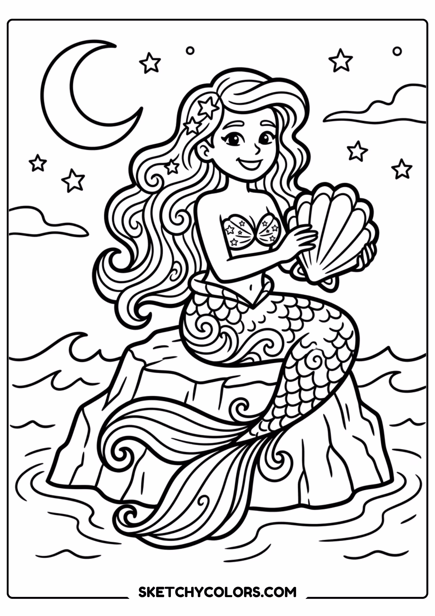 taylor swift coloring pages - mermaid by moonlight free printable PDF for kids