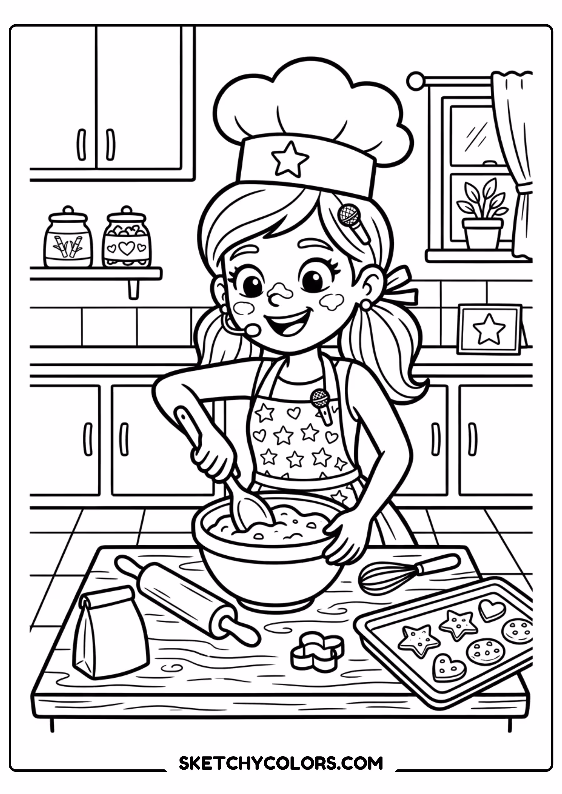 taylor swift coloring pages - baking day fun free printable PDF for kids