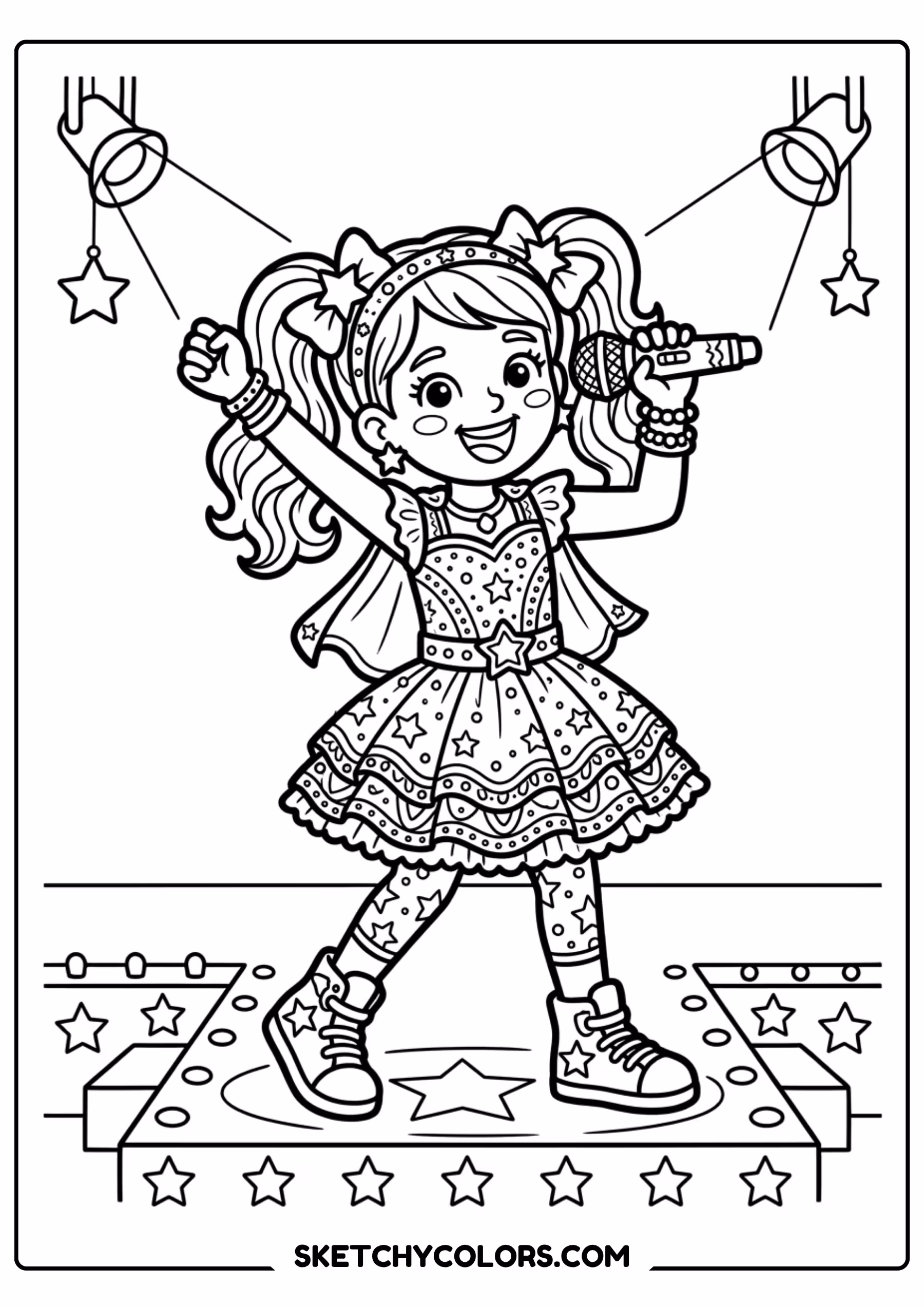 taylor swift coloring pages - ruffle dress cutie free printable PDF for kids