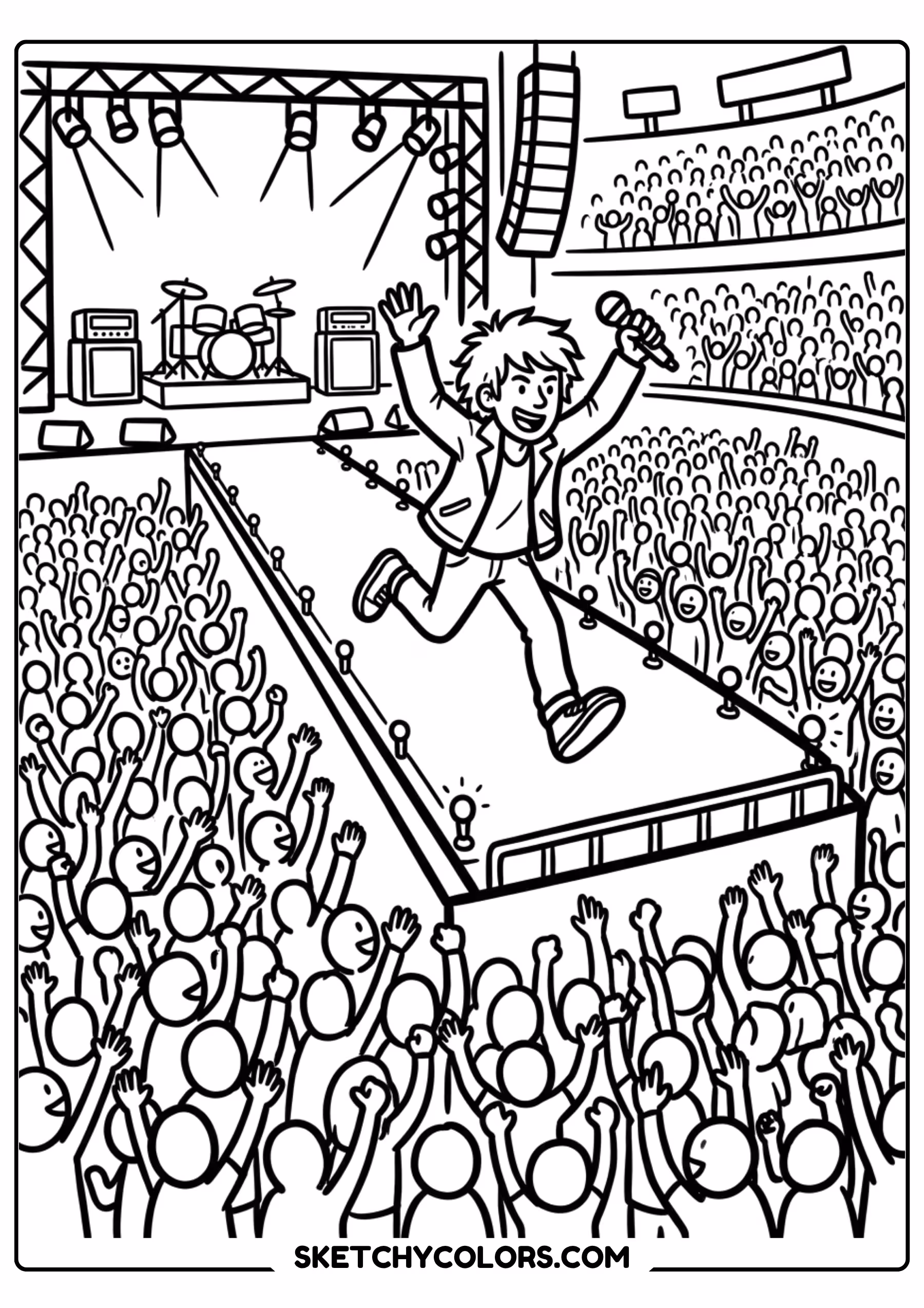 taylor swift coloring pages - runway stage sprint free printable PDF for kids