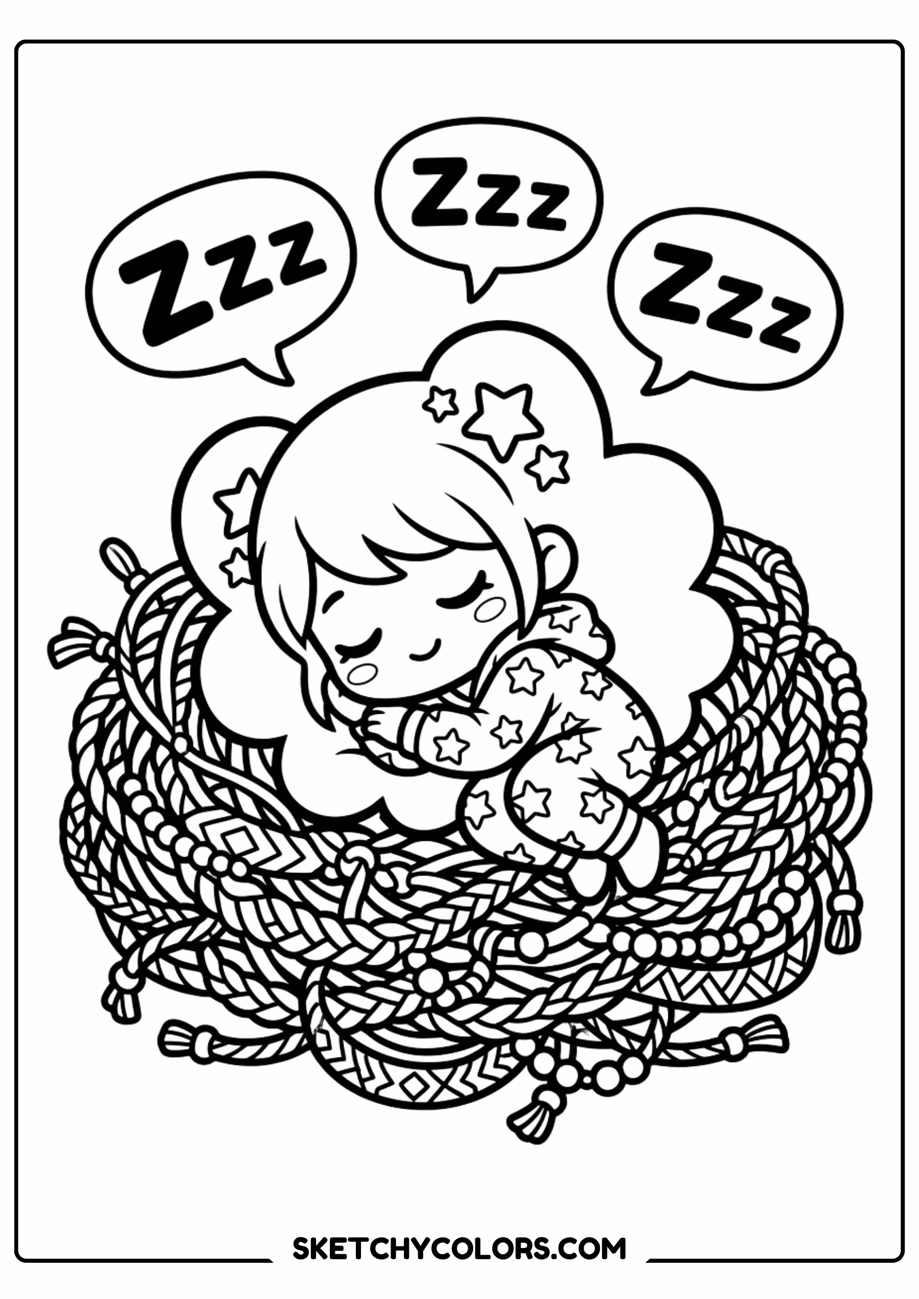 taylor swift coloring pages - cozy nap time free printable PDF for kids