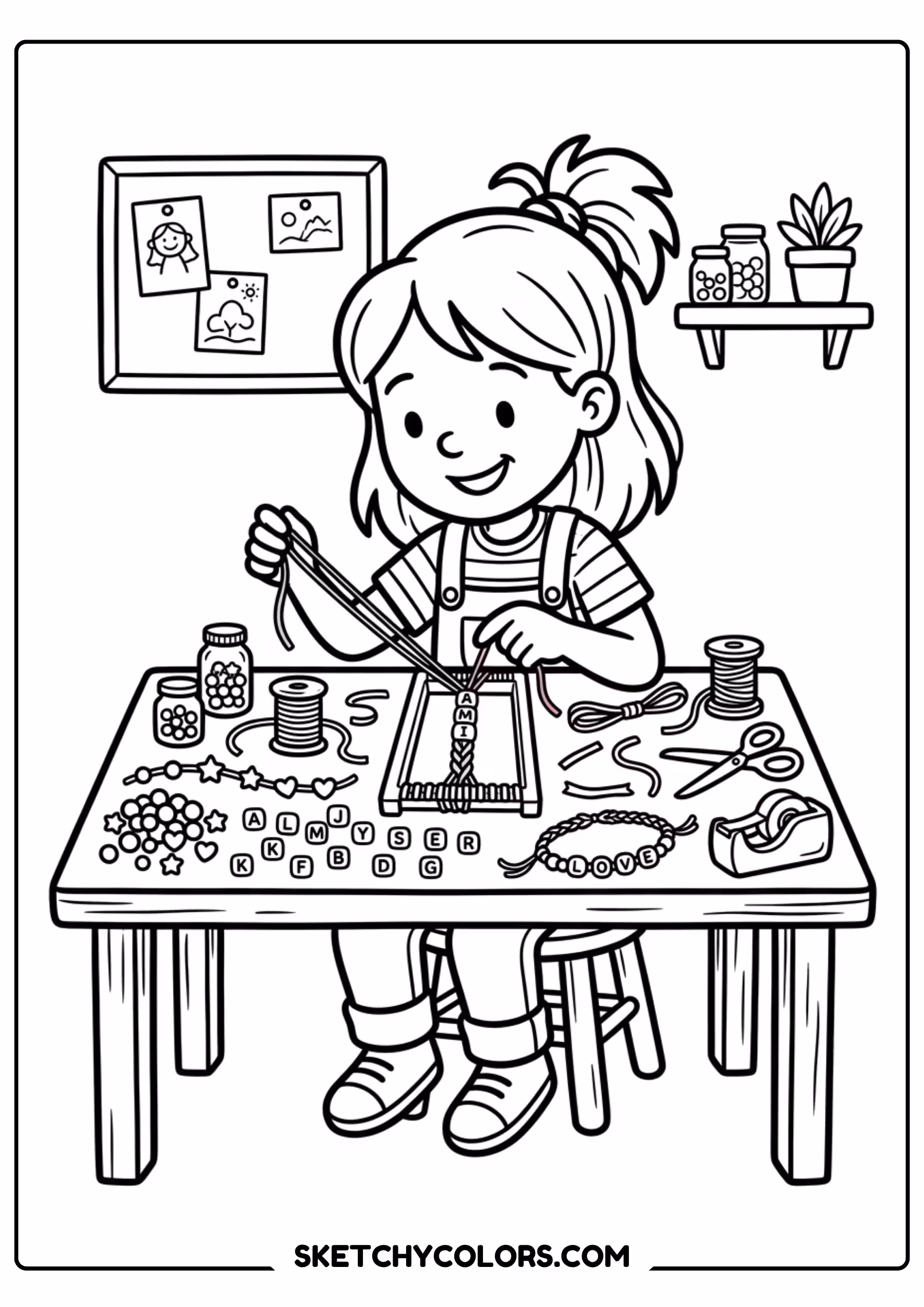 taylor swift coloring pages - bracelet craft table free printable PDF for kids