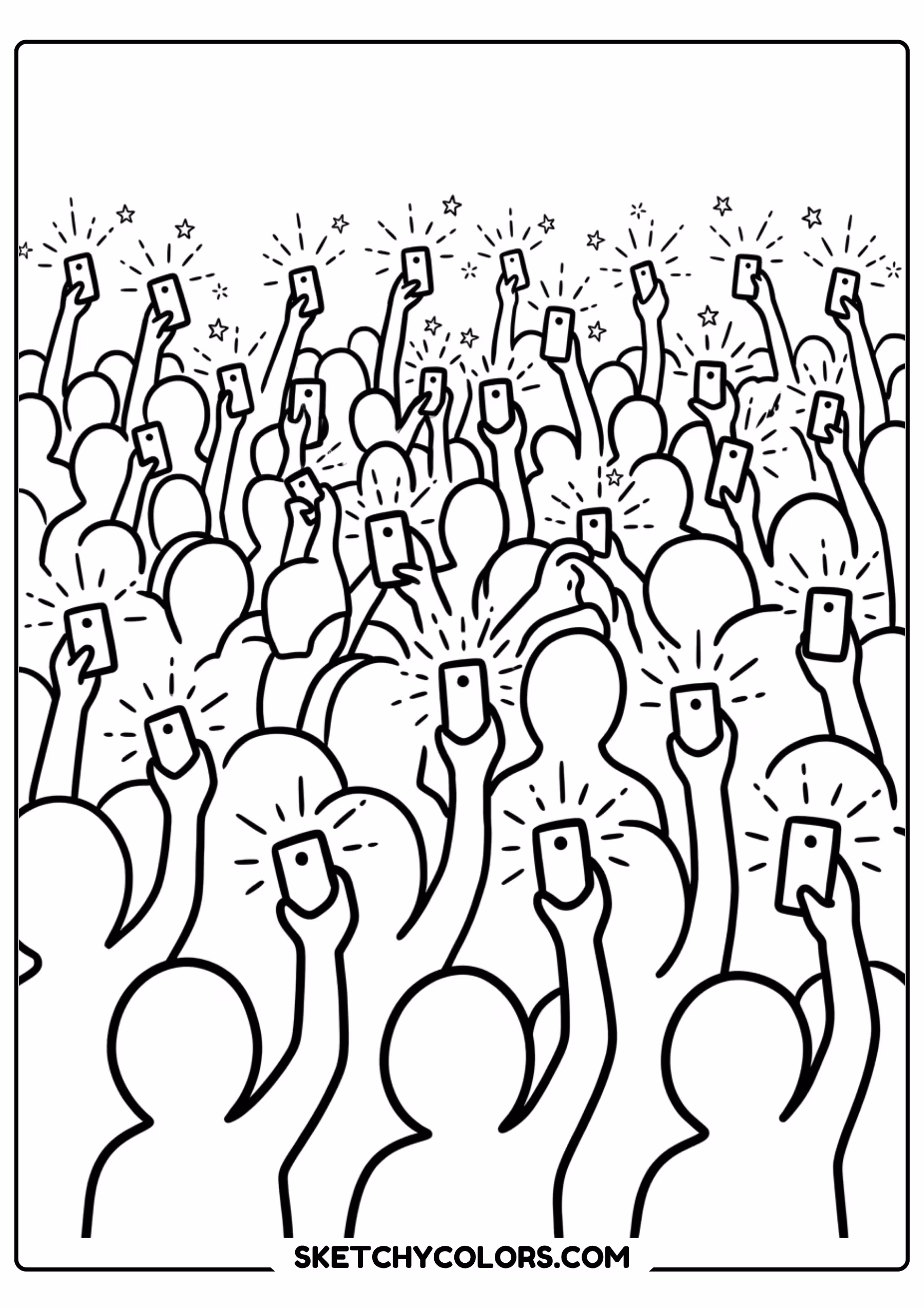 taylor swift coloring pages - phone lights in the crowd free printable PDF for kids